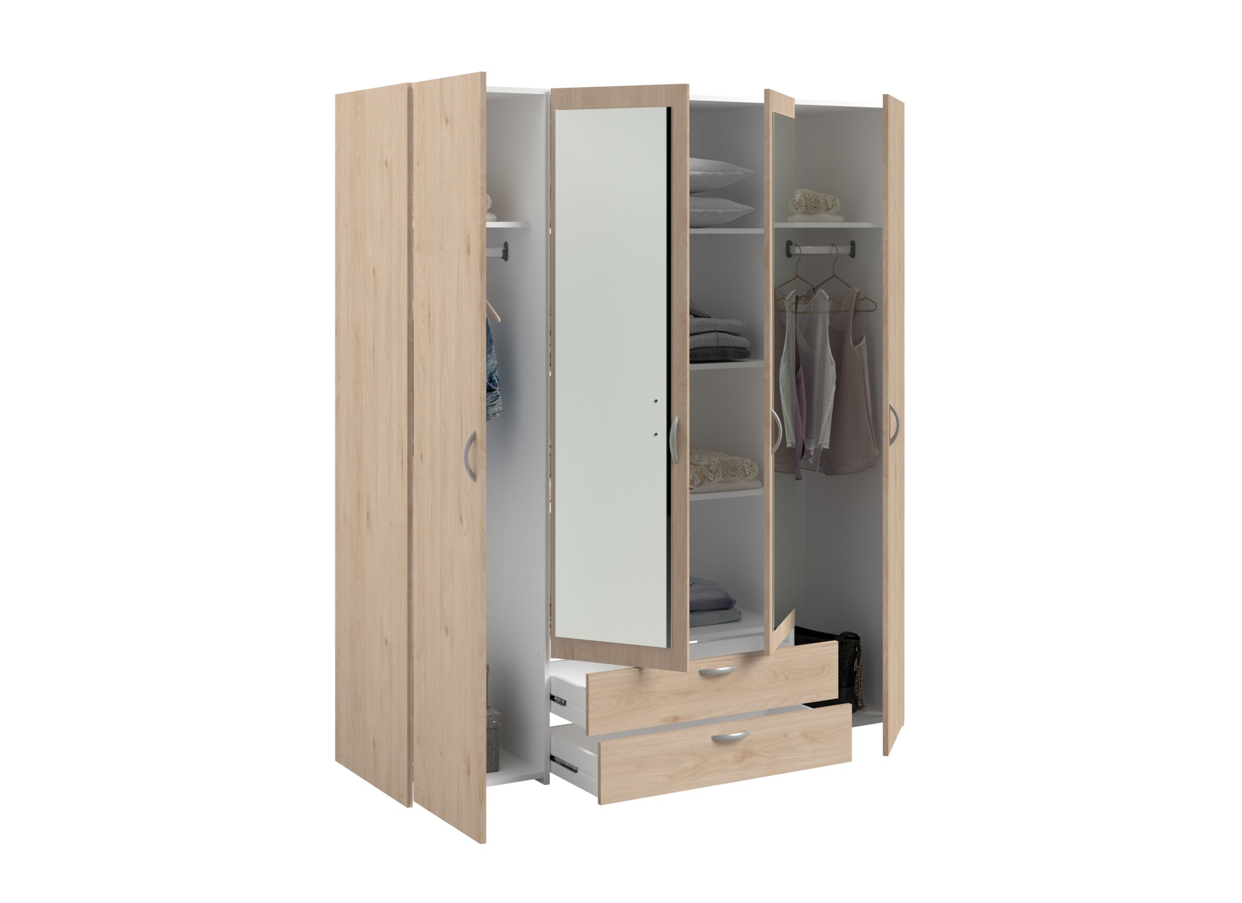 Indeling - Kleerkast Daily 2 160cm - melamine - jackson oak