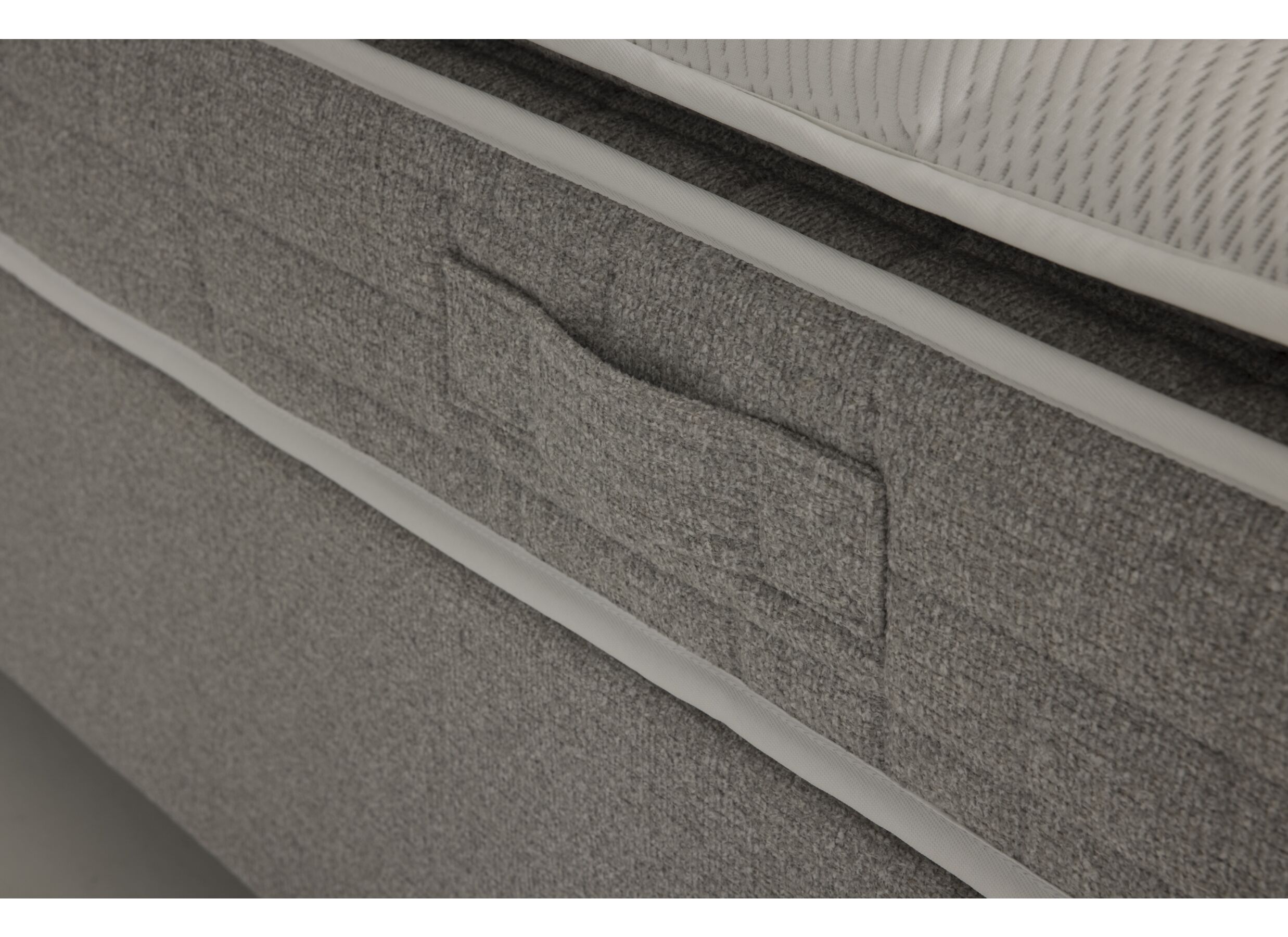 Detailfoto - Bedbox City 90x200cm - stof - lichtgrijs met opbergruimte