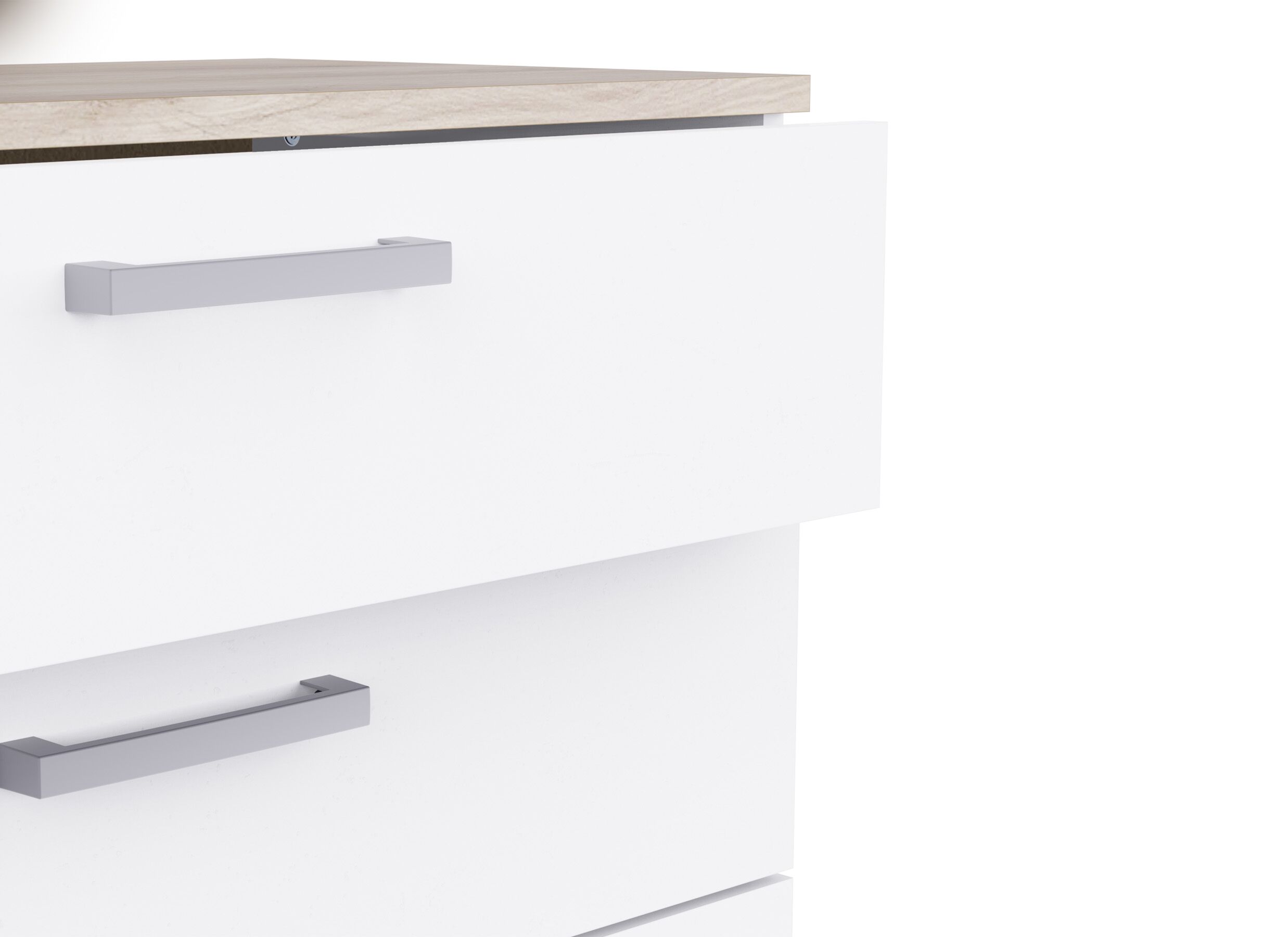Detail - Commode Watson 80x41xH103cm - décor - blanc/chêne kronberg
