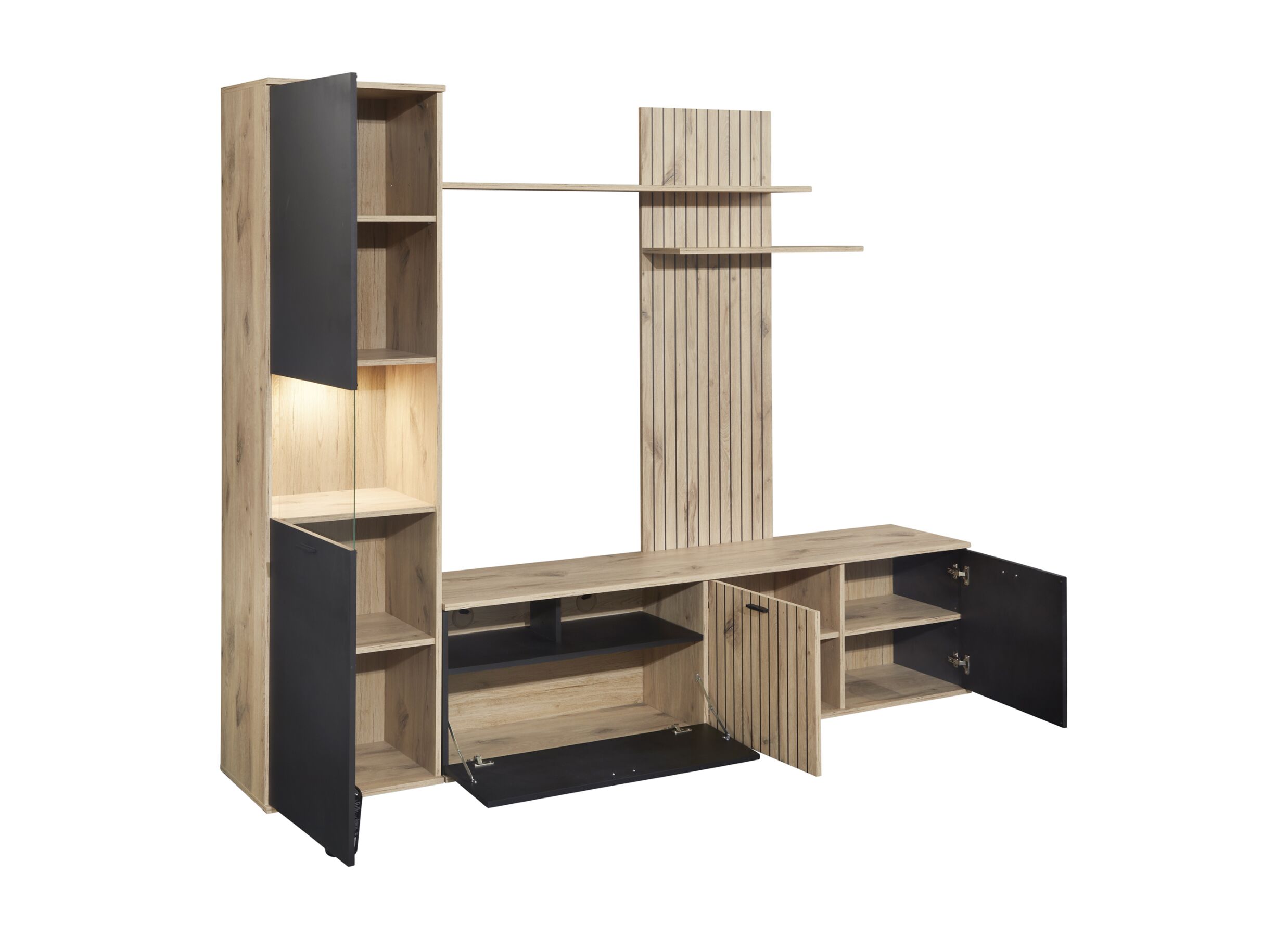 Tv-wandmeubel Silver 190cm - decor - naturel
