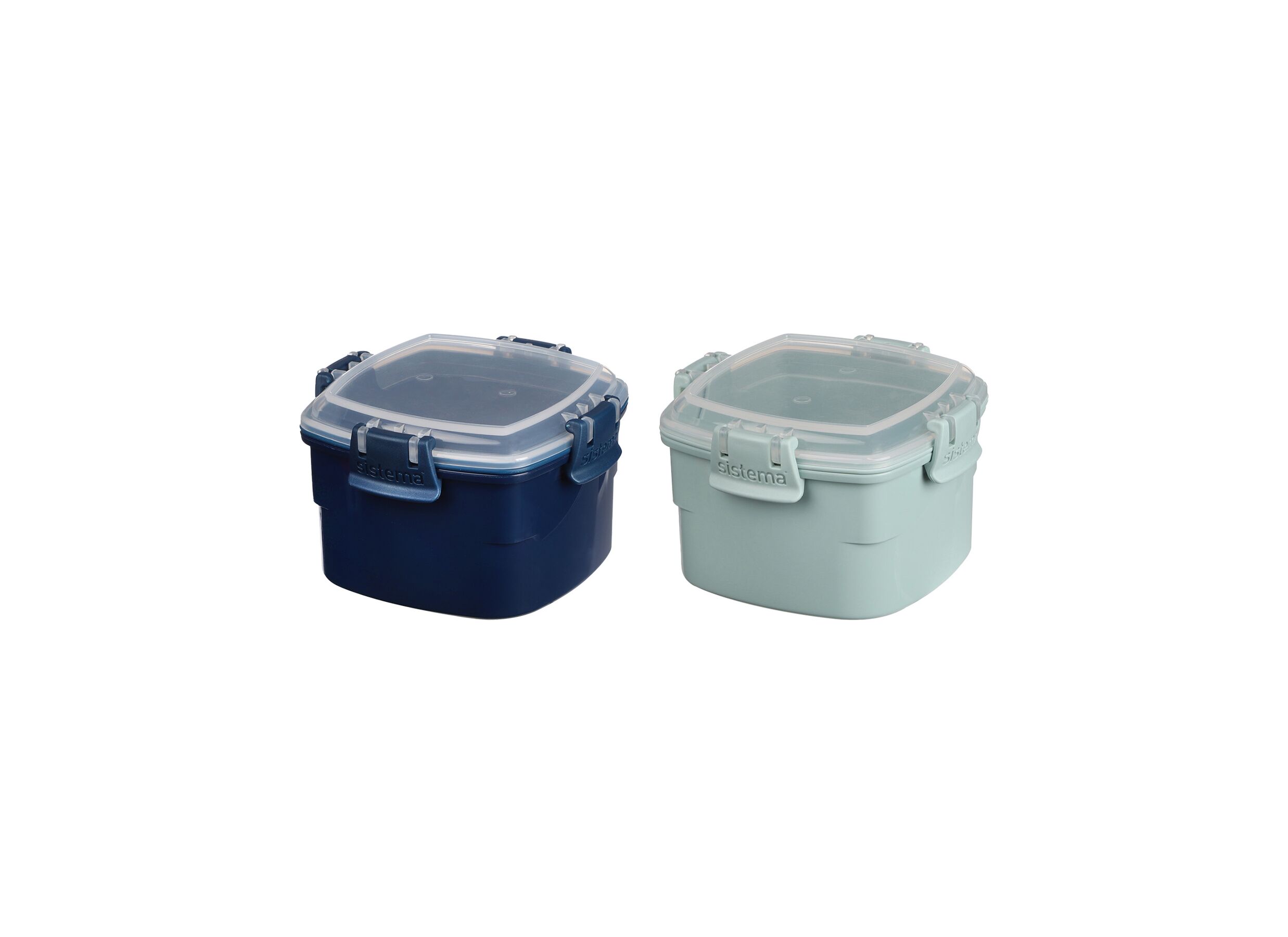 Bewaardoos 400ml lichtblauw donkerblauw - Boite de conservation 400ml bleu clair bleu foncé