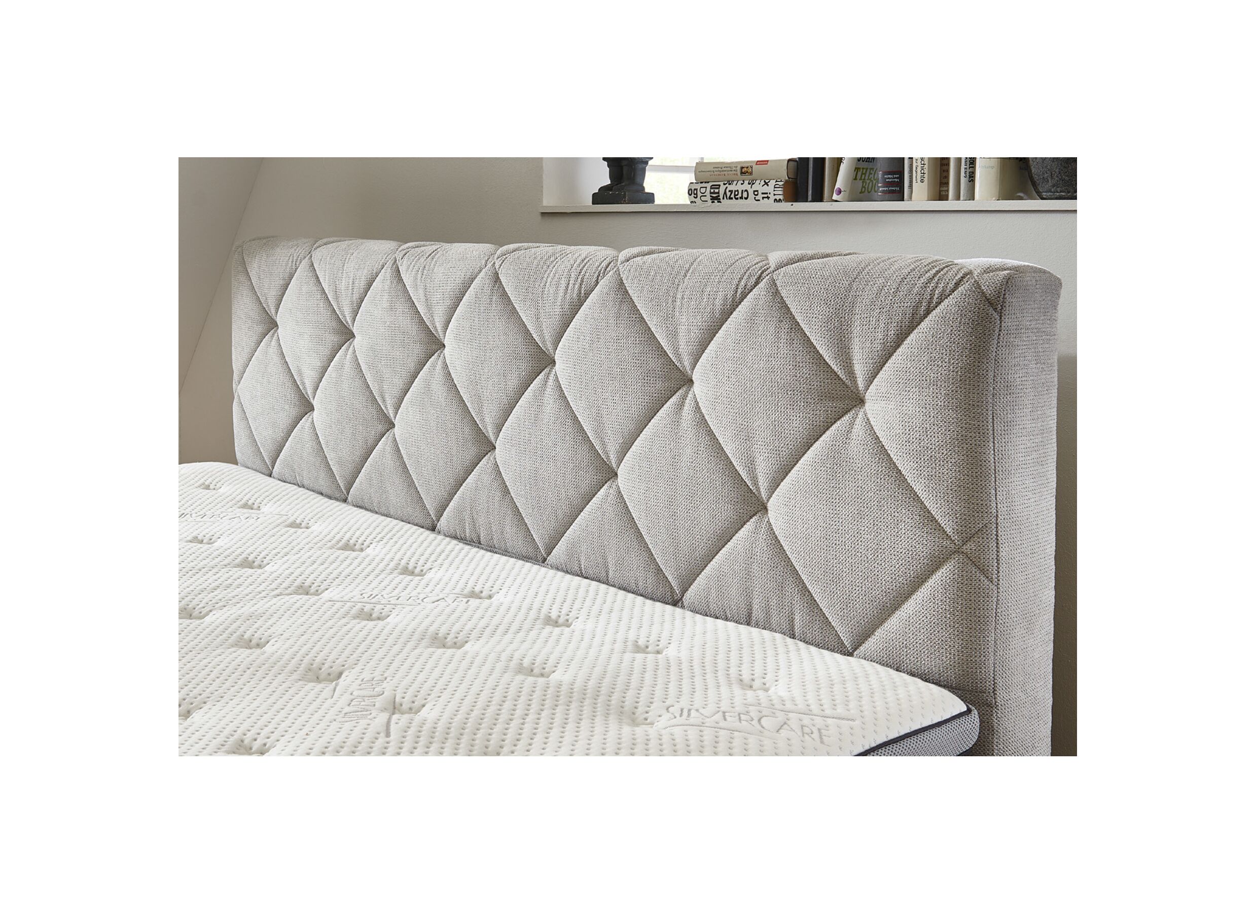 Boxspring BX2180 Rockaway 140x200cm stof grijs