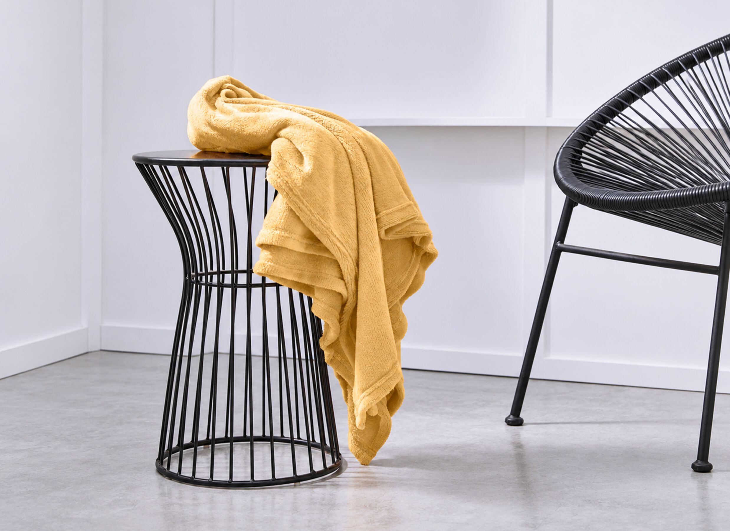 Foto ambiance - Plaid Today essential 125x150cm - polyester - ochre