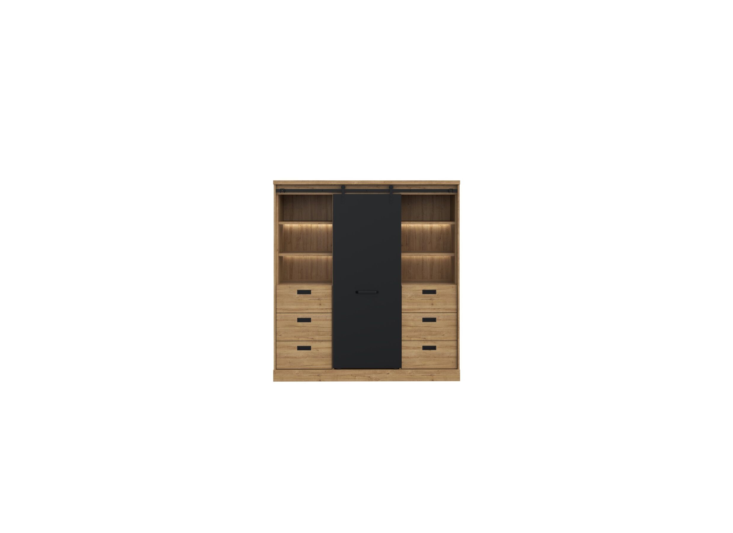Buffetkast Kaszimiro 145cm - decor - waterford eik/ zwart