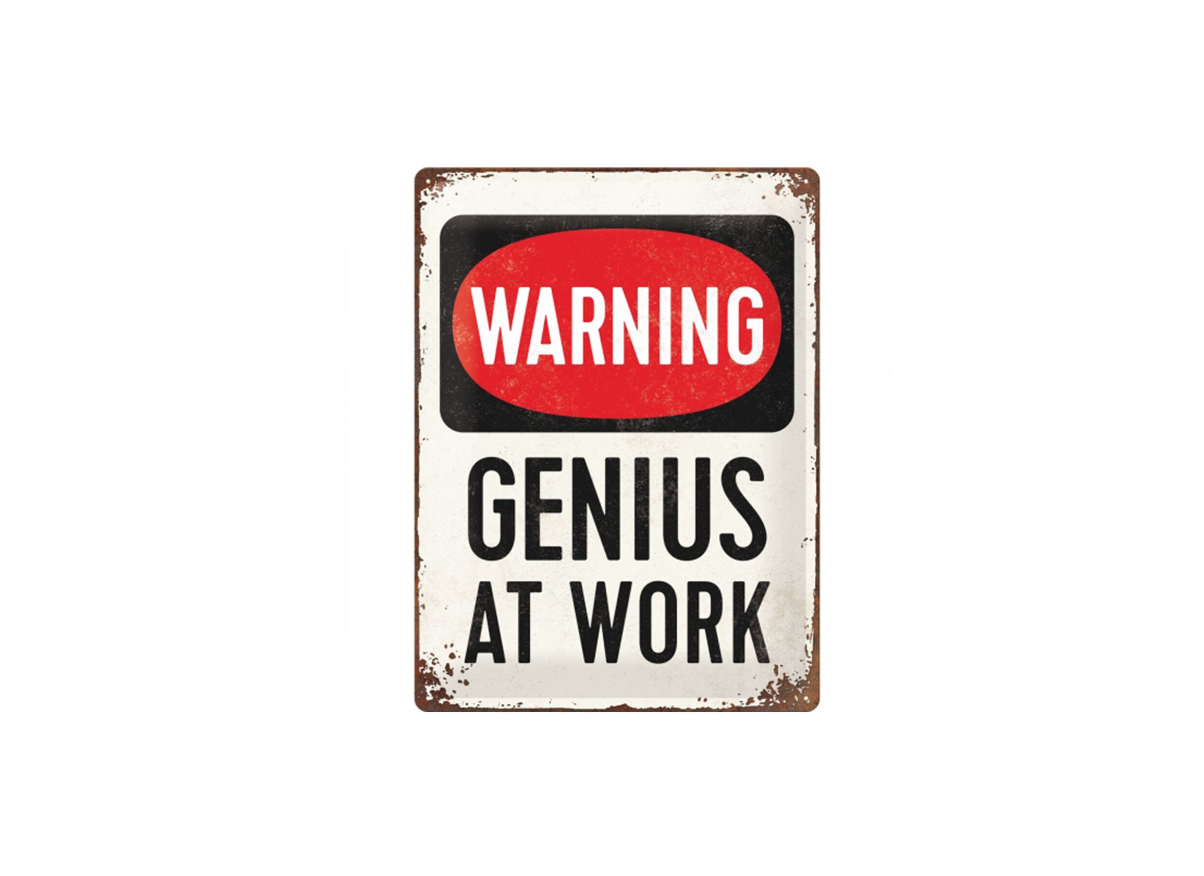 Plakkaat Genius 40x30cm - metaal - multicolor