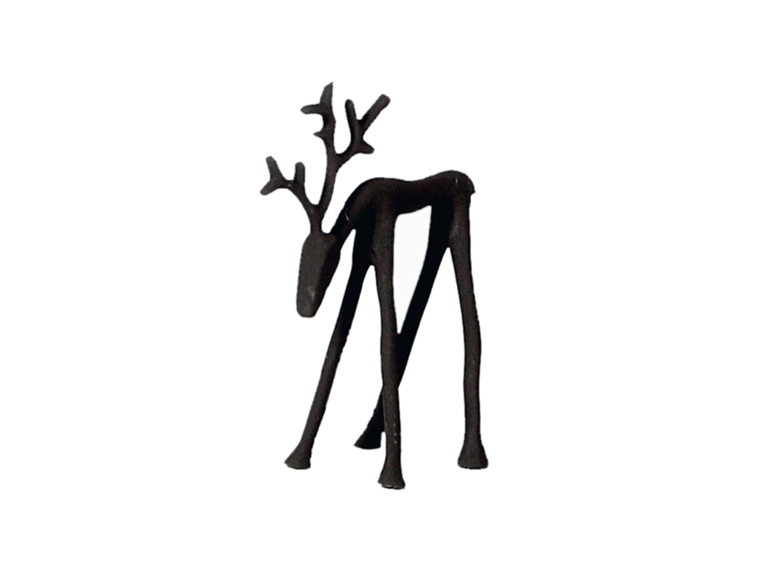 Hoofdfoto - Kerstdecoratie Rendier 17xH17cm - metaal - zwart