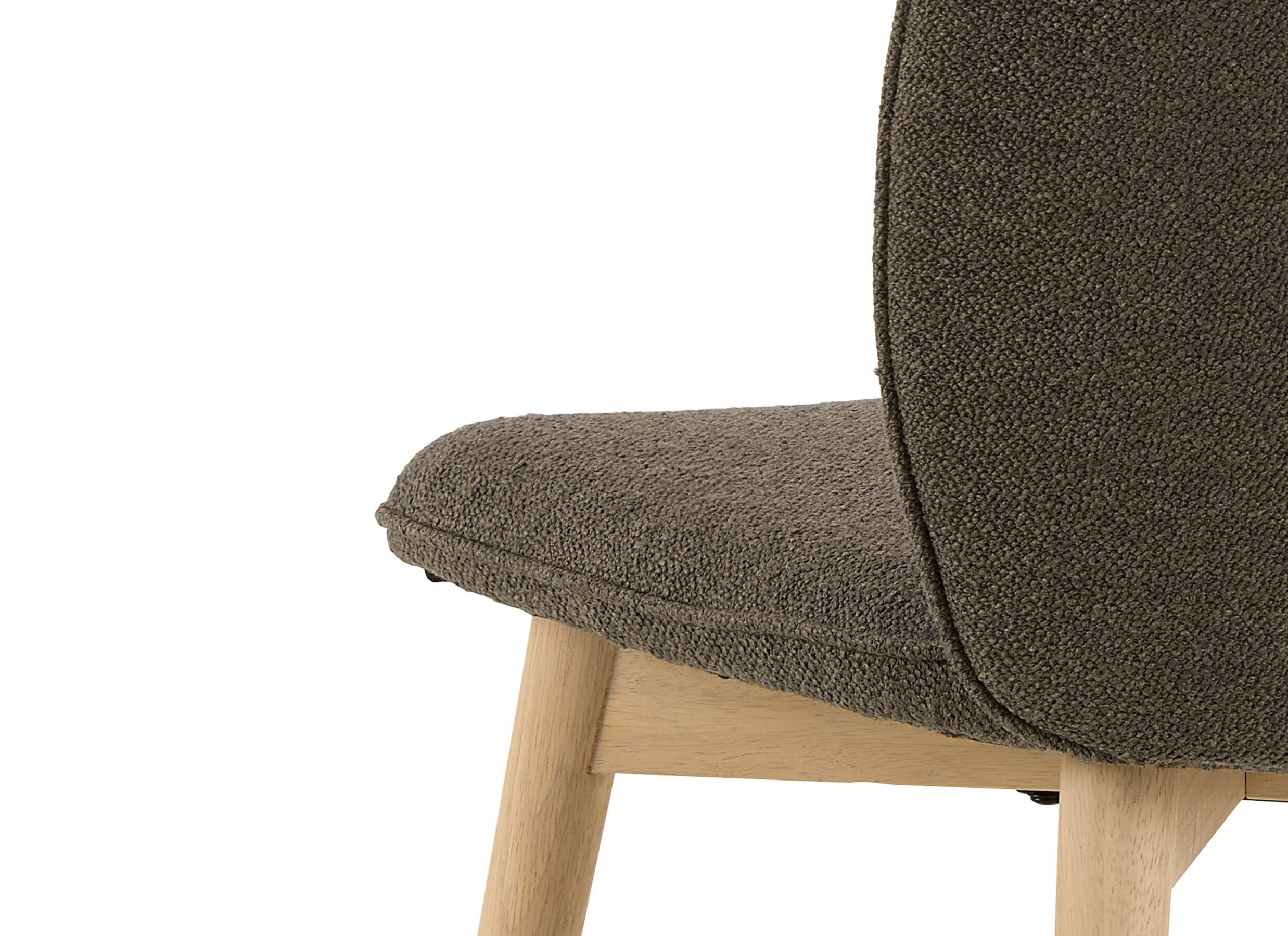 Detailfoto - Stoel 47x49,5x89cm - stof - taupe/white oiled oak