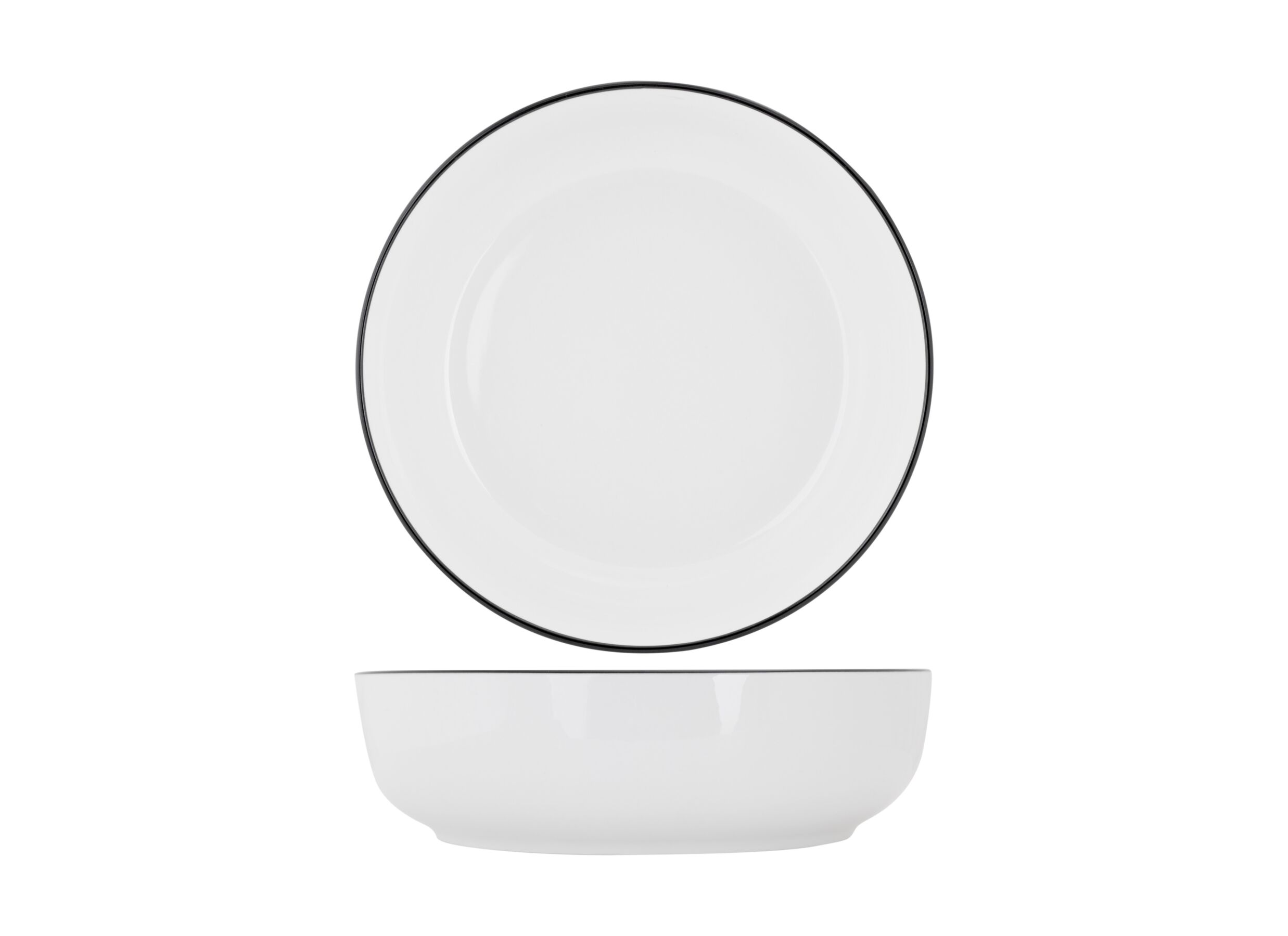 Aperçu - Assiette creuse Renee Ø21cm - porcelaine - noir & blanc