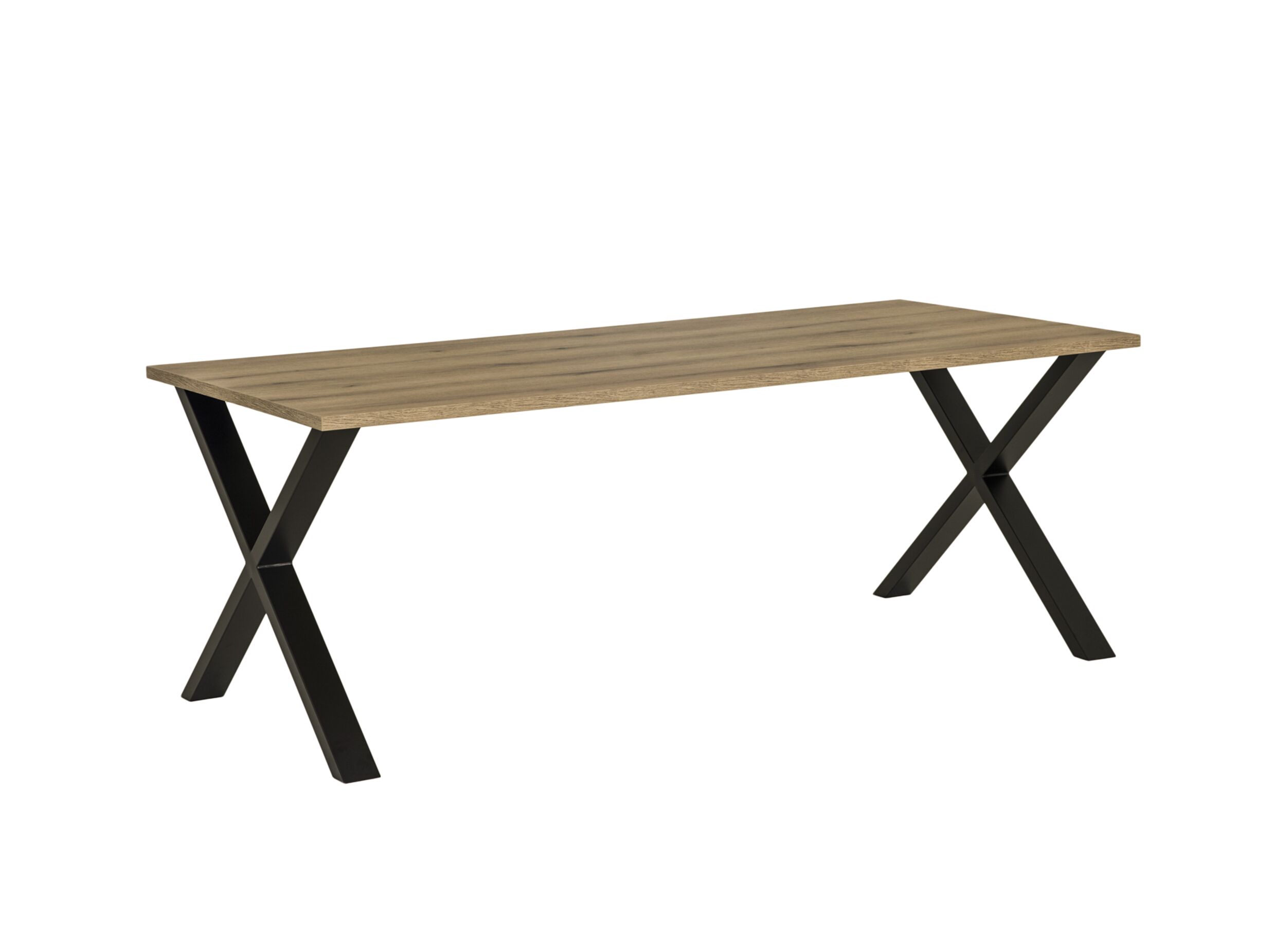 Plus Important - Table Bordo 200x95cm - décor - chêne etna/noir