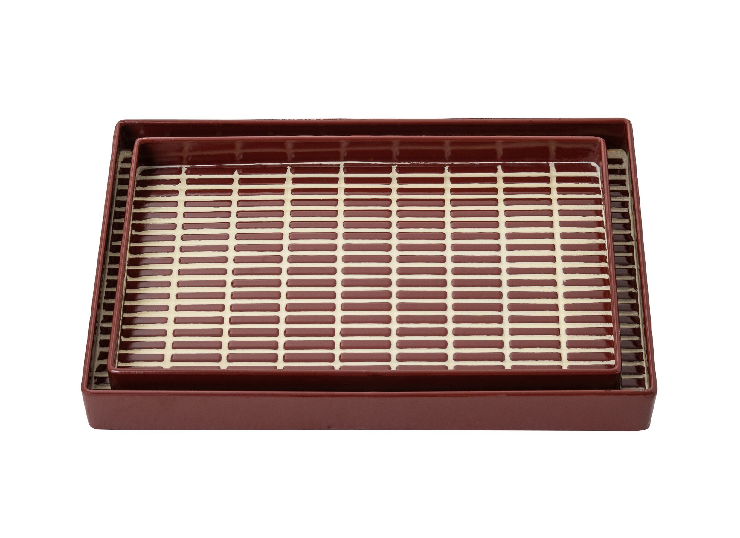 Dienblad Mozaïek 42x28x4 - Plateau Mosaïque 42x28x4,5cm - métal - rouge lot de 2
