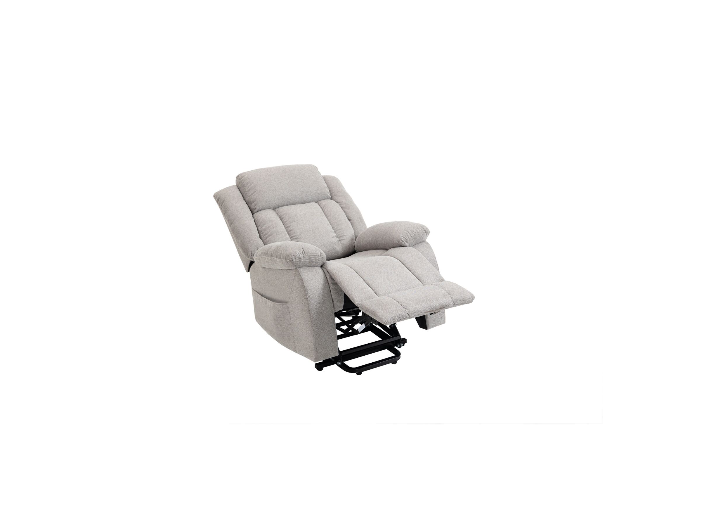 Fauteuil relax Eirene électrique - tissu - argent