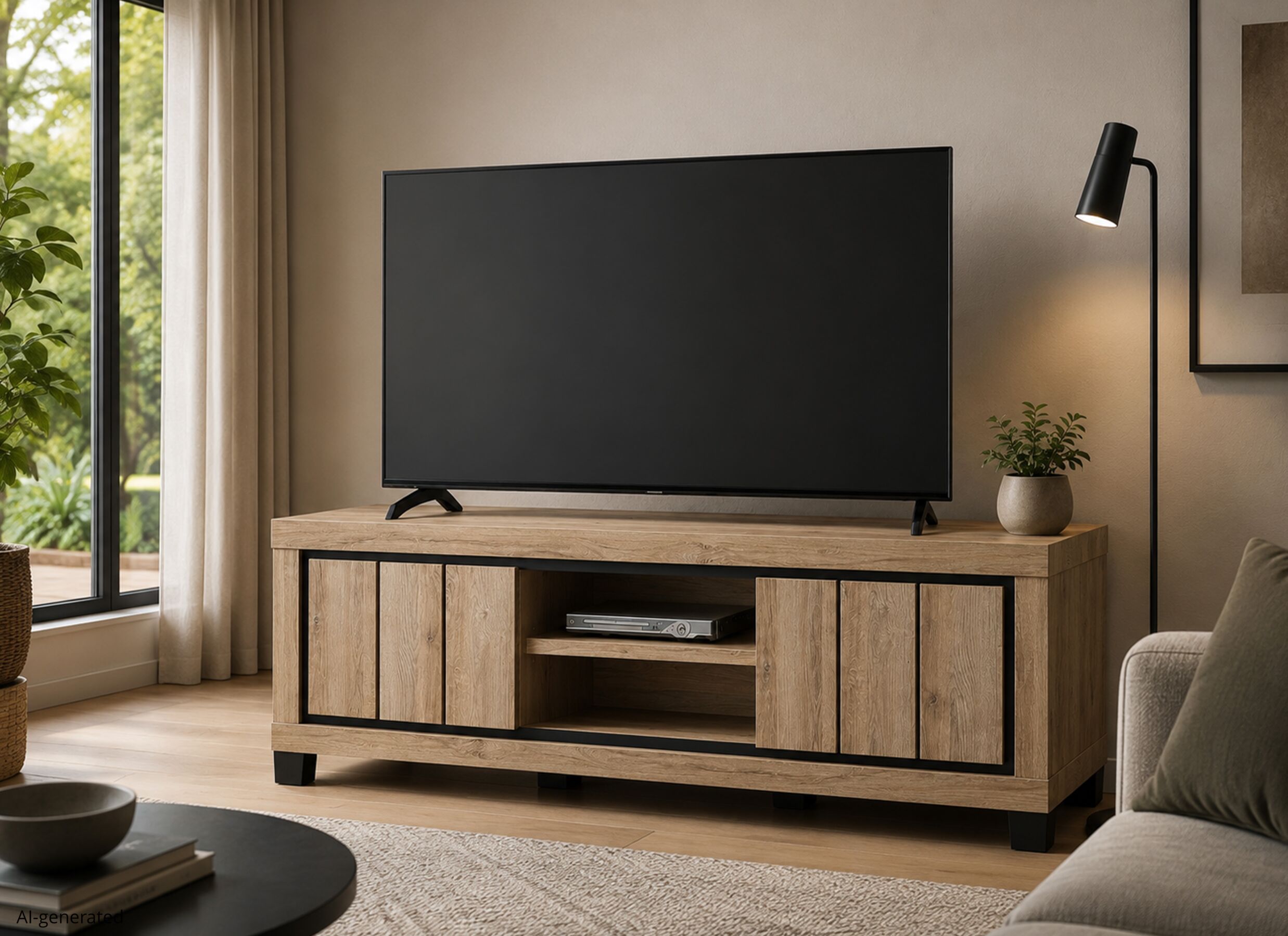 AI Generated - Meuble TV Eduard 155cm - décor - summer oak