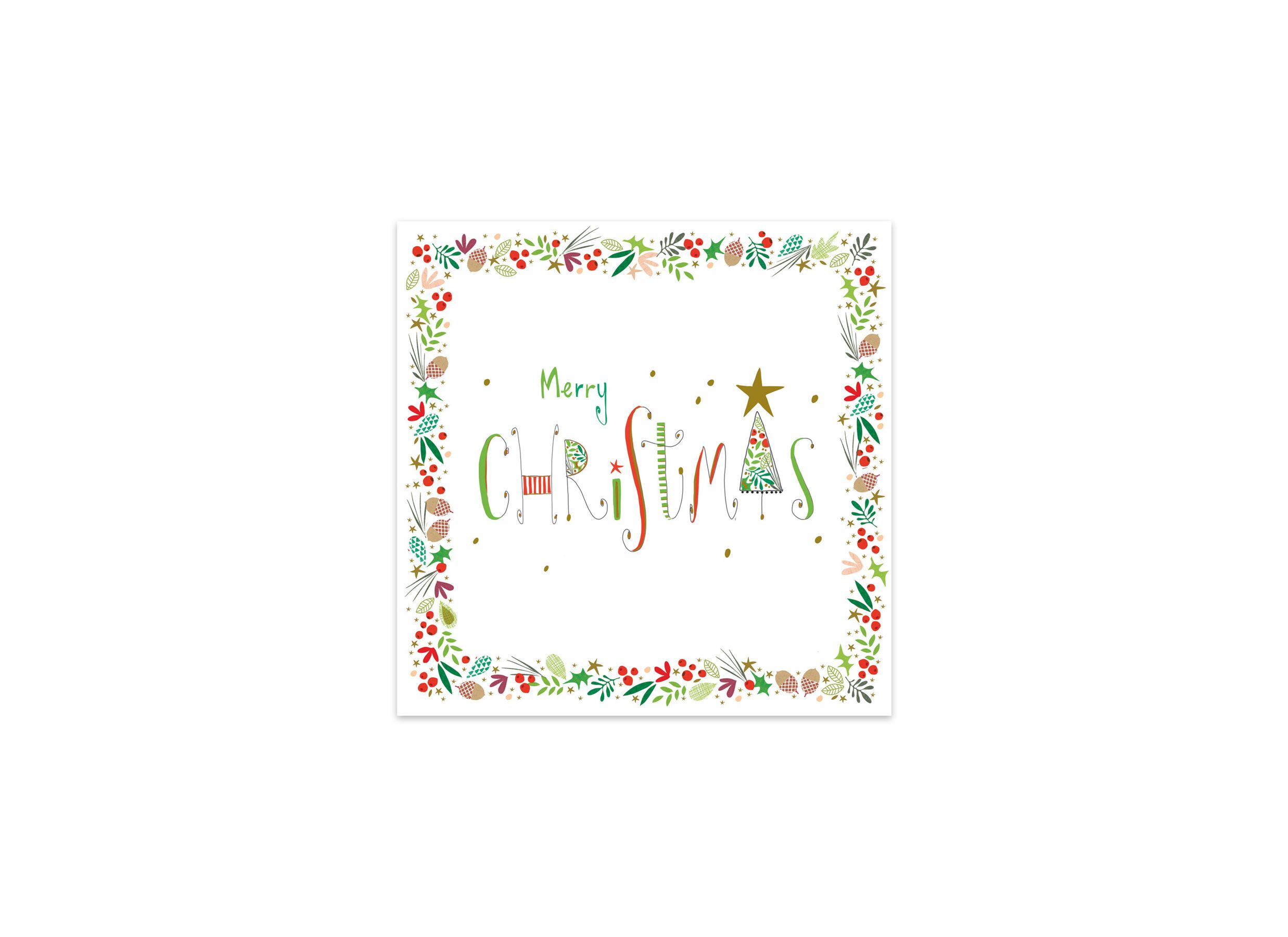Hoofdfoto - Serviette Christmas Greetings 25x25cm - papier - multicolor 20 stuks