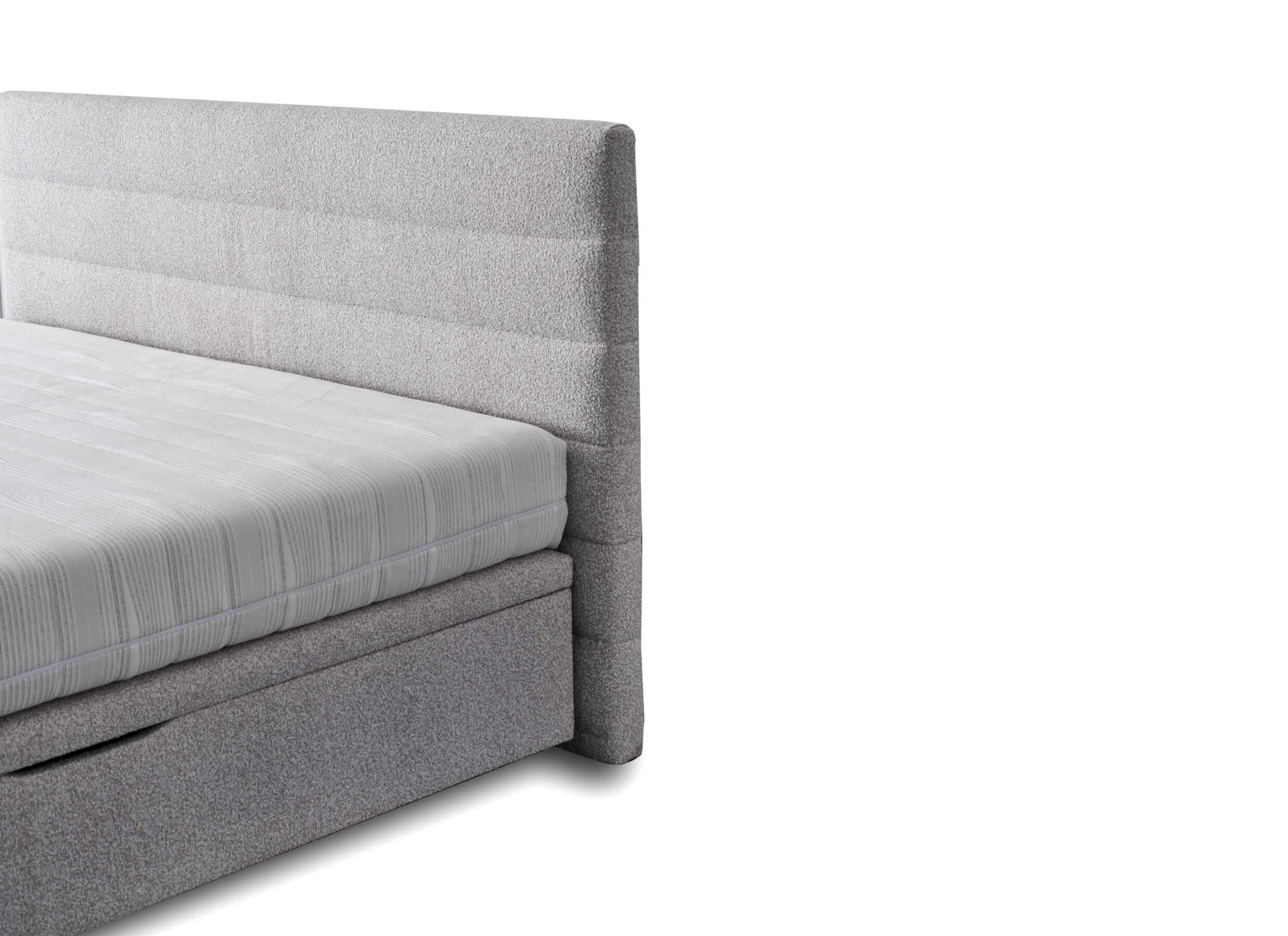 Detailfoto - Bedbox Butterfly 160x200cm - stof - lichtgrijs met opbergruimte