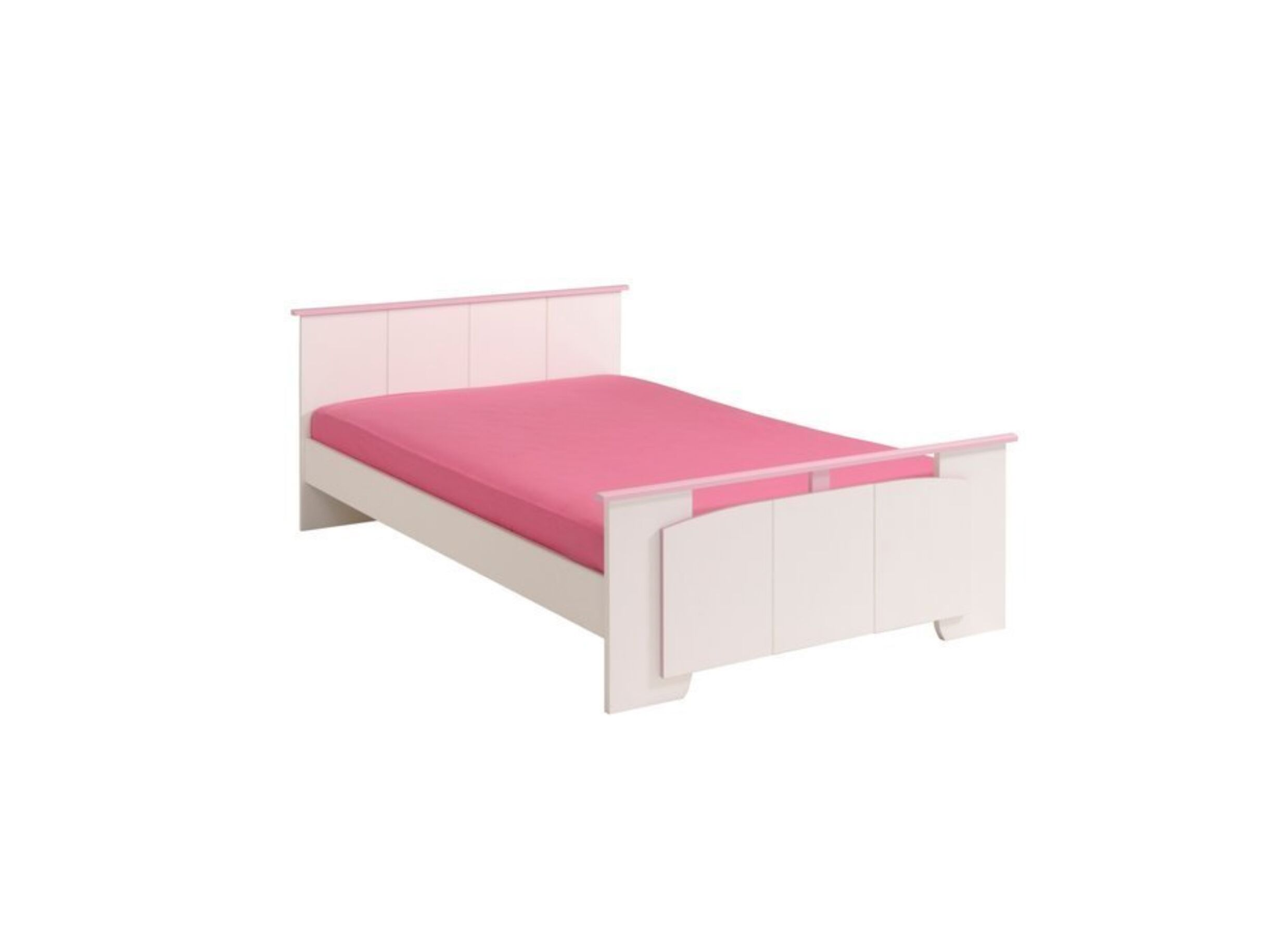 Lit Biotiful 90x200cm - Lit Biotiful 90x200cm - décor - blanc & rose indien