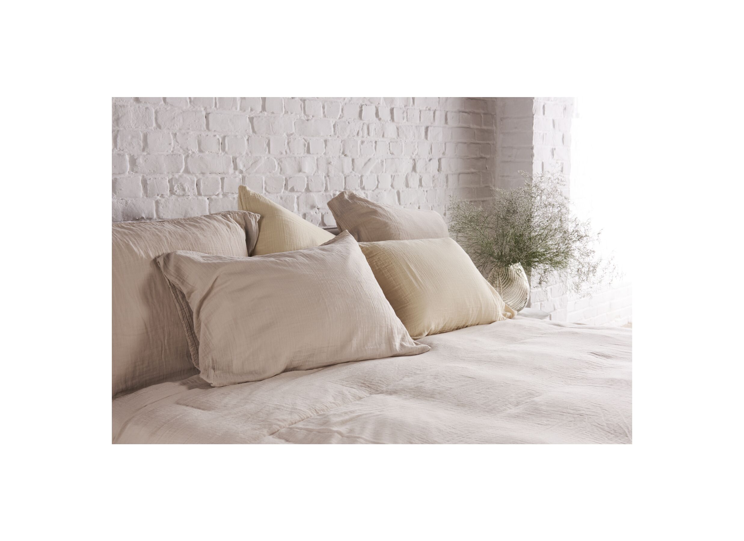 Foto ambiance - Housse de couette 140x200/220 - tétra coton - greige