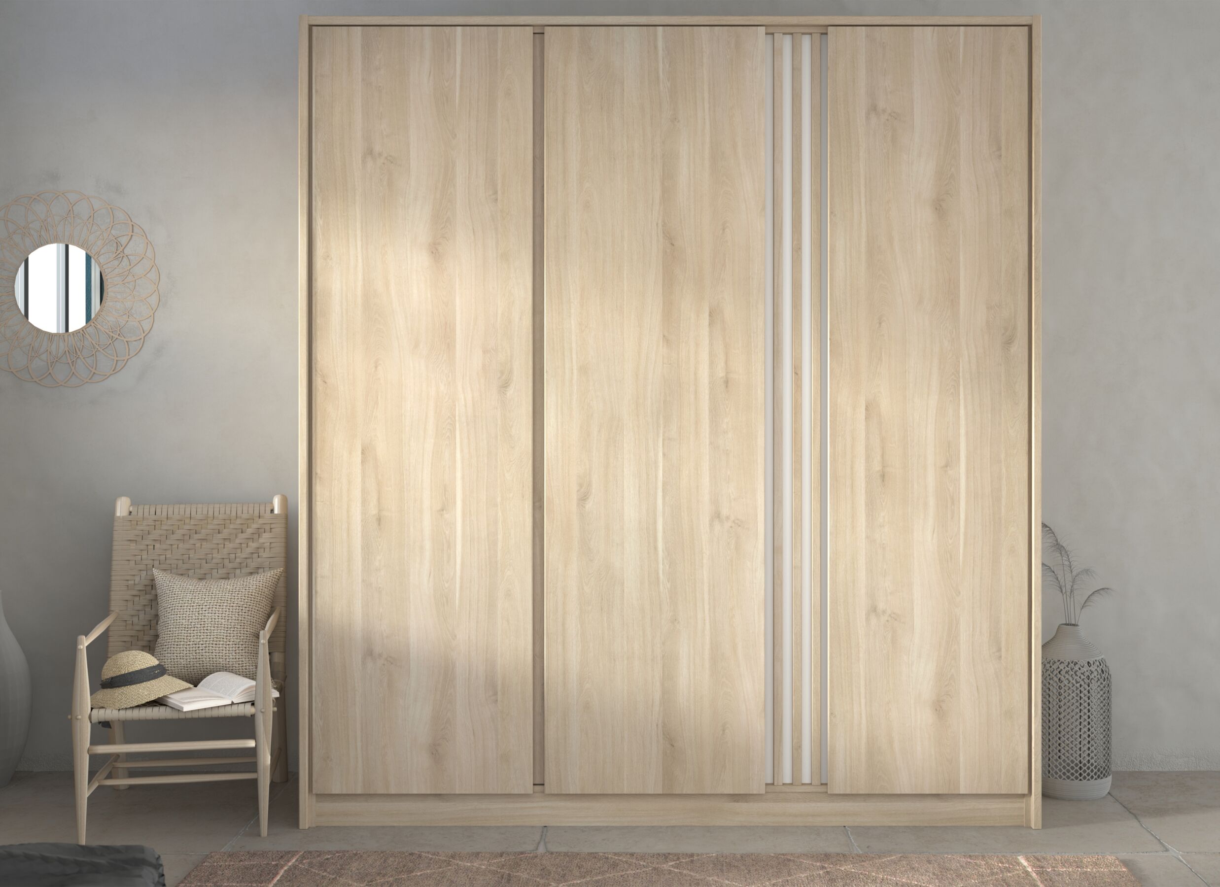 Foto ambiance - Garde-robe Escale 185cm - mélamine - japan oak