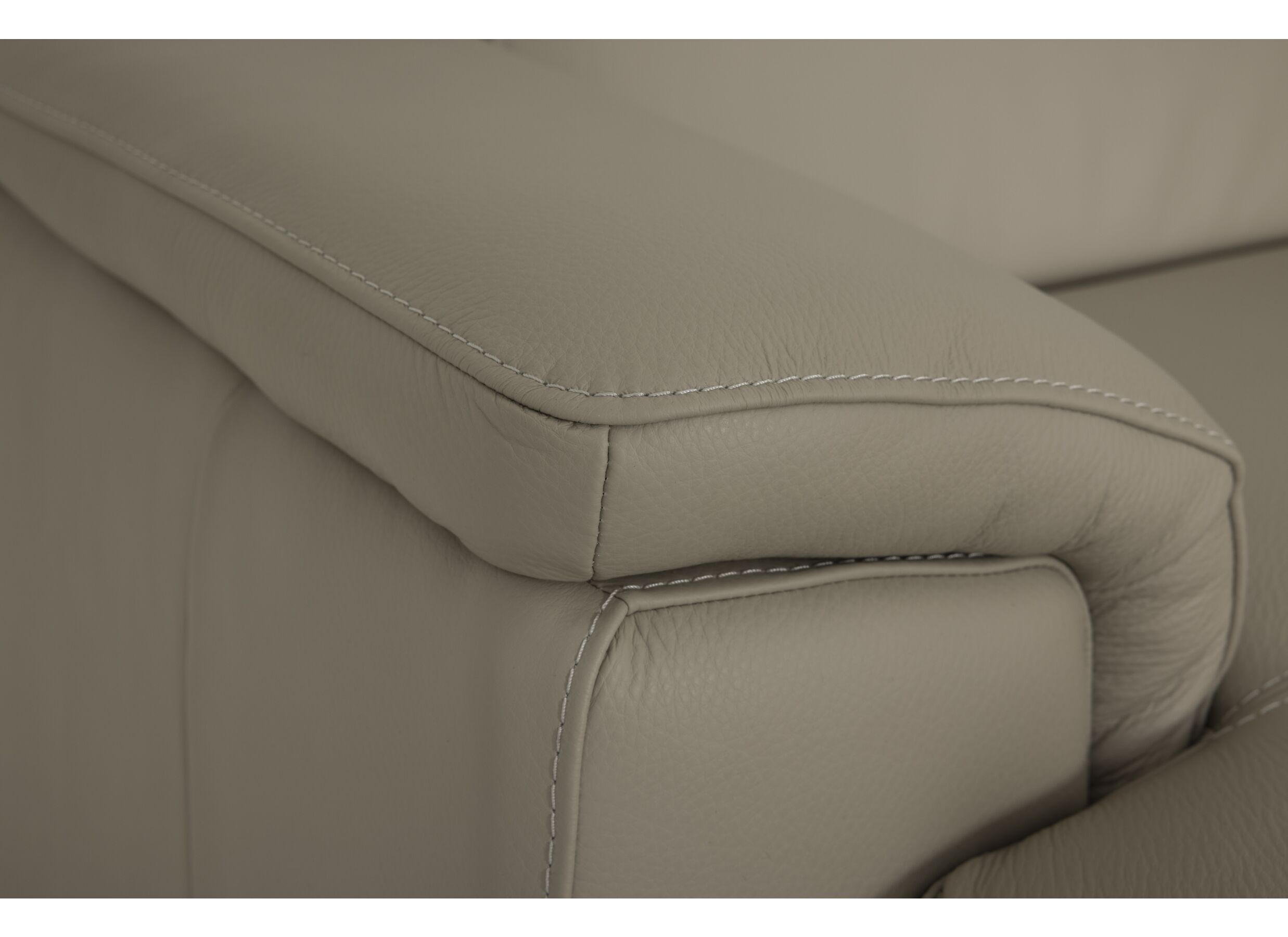 Detailfoto - Hoeksalon Walk 380x303cm - leder - grijs met relax