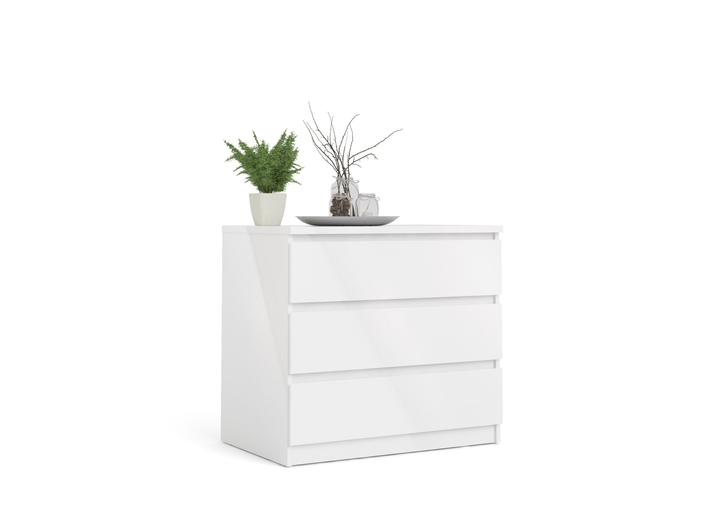 Commode Naia 77x50x71cm - MDF - blanc laqué