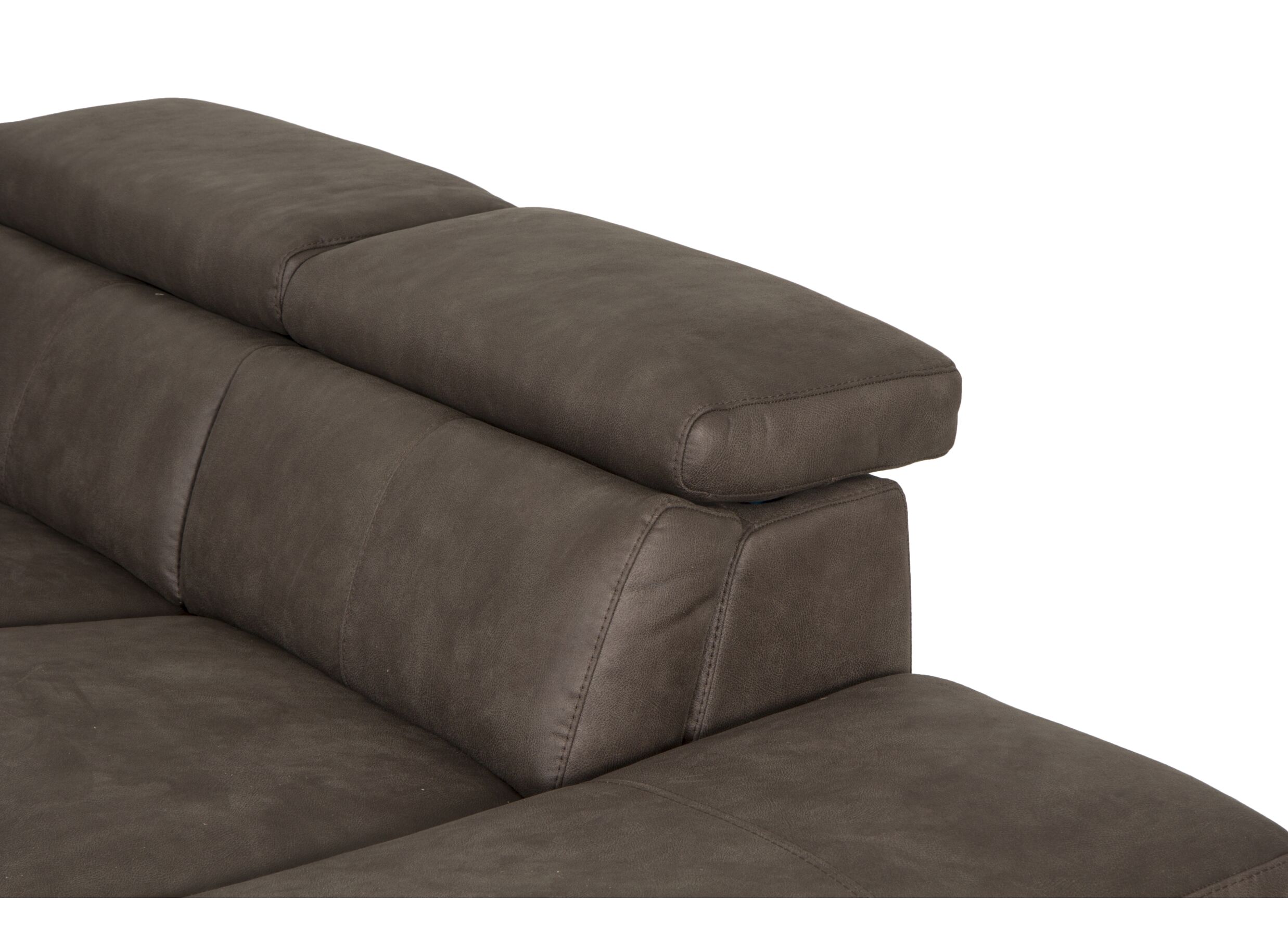 Canapé d'angle Flow 287x238cm - tissu - gris avec relax