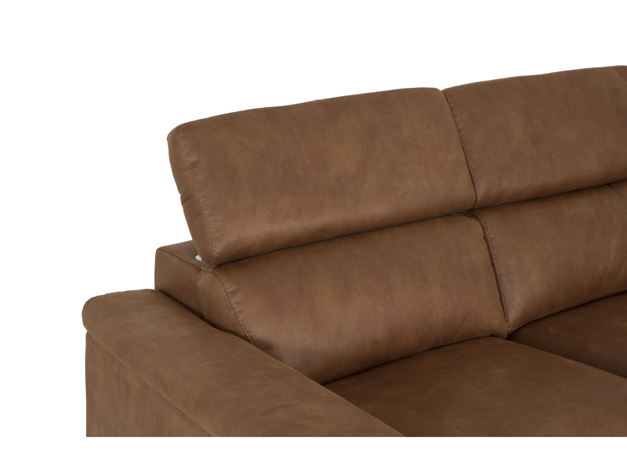 Canapé d'angle Fall 271x213cm - tissu - cognac