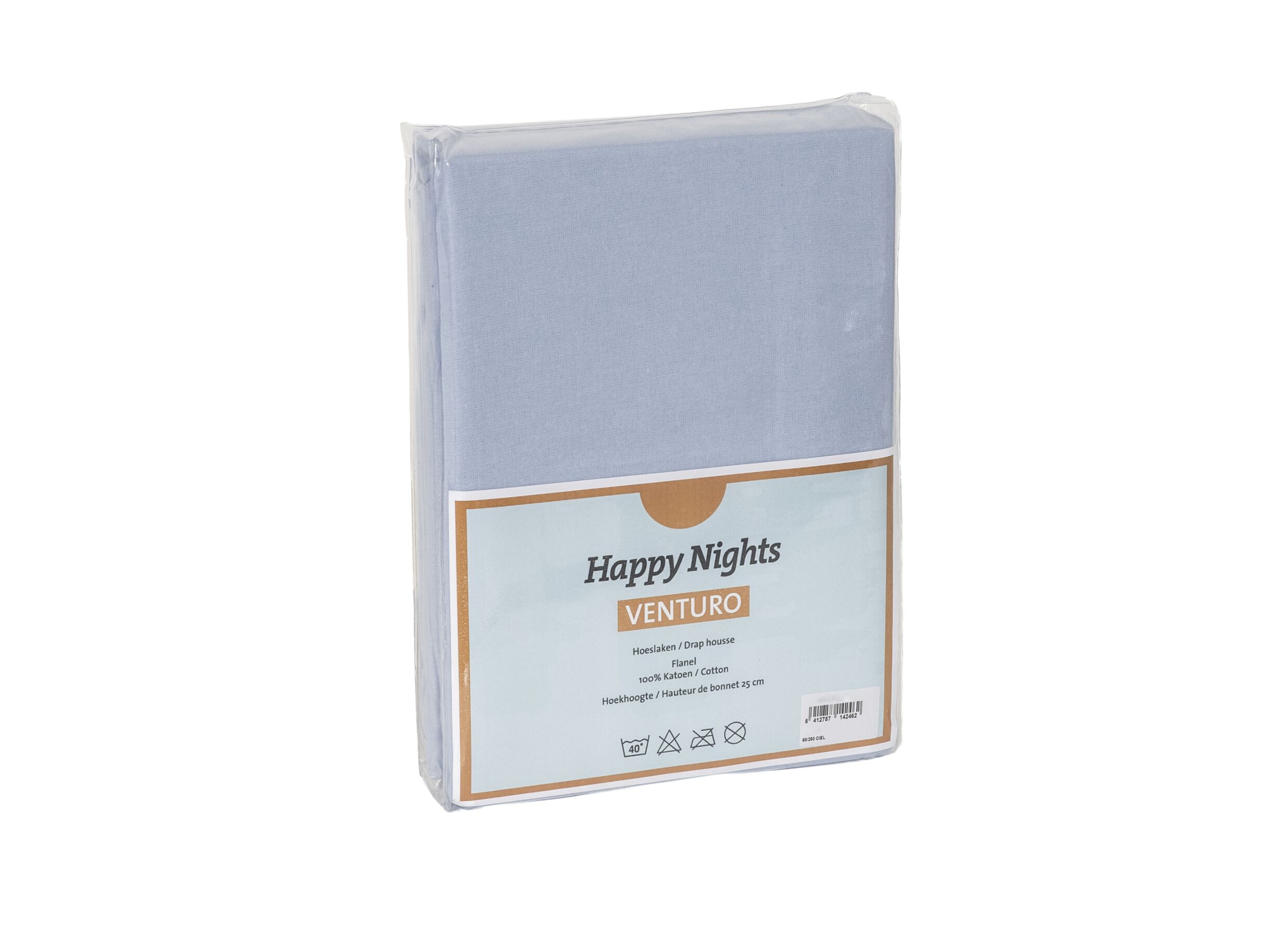 Hoeslaken Venturo 90x200cm - flanel - ciel - Drap-housse Venturo 90x200cm - flanelle - ciel