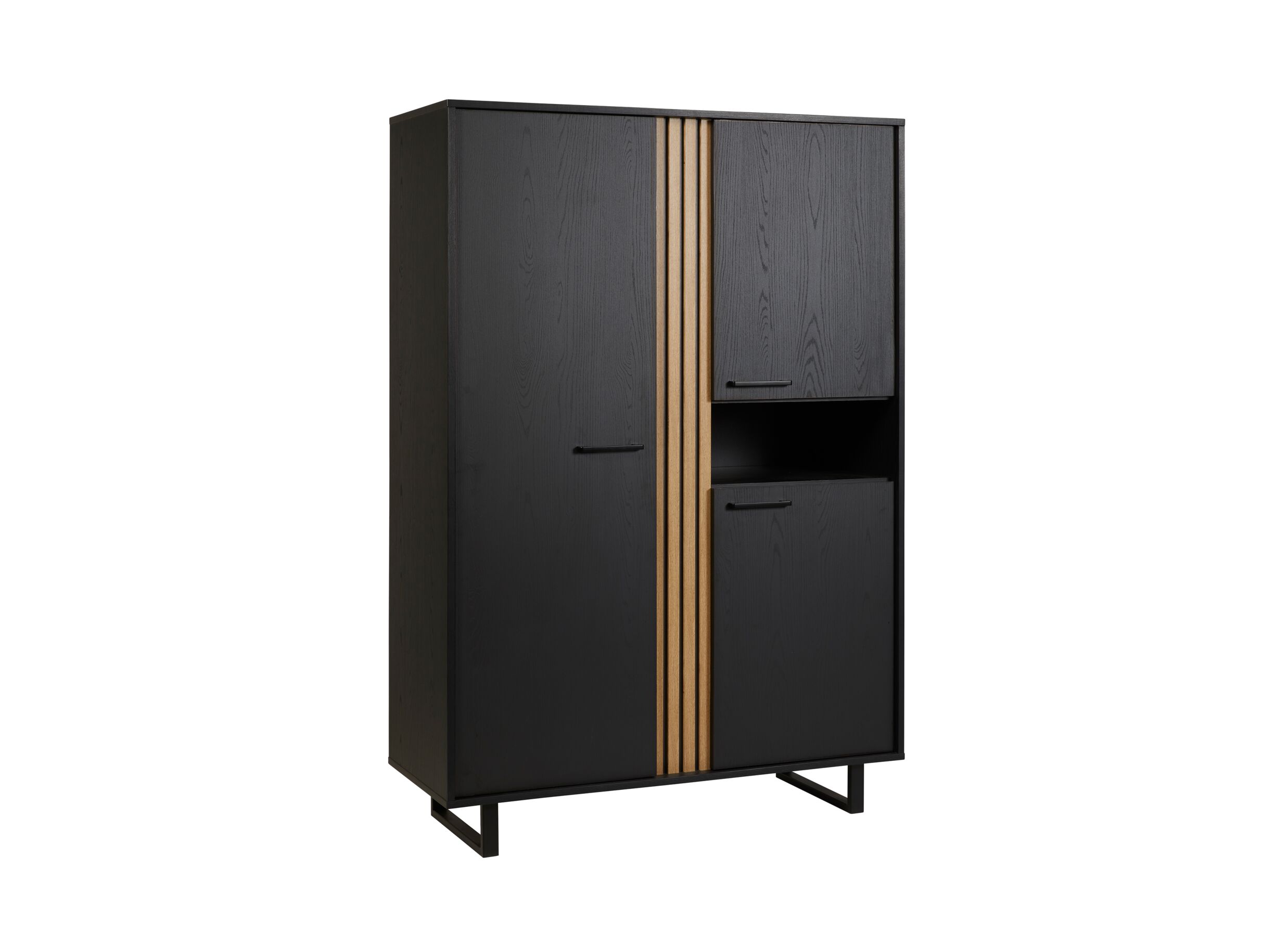 Hoofdfoto - Kast Faro 127cm - melamine - structuur zwart