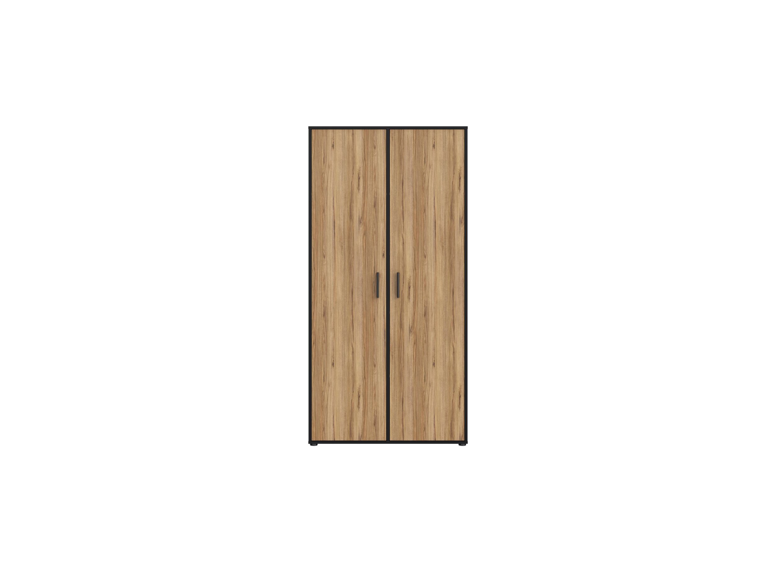 Garde-robe Mokkaro 95cm - décor - noir/chêne châtaignier