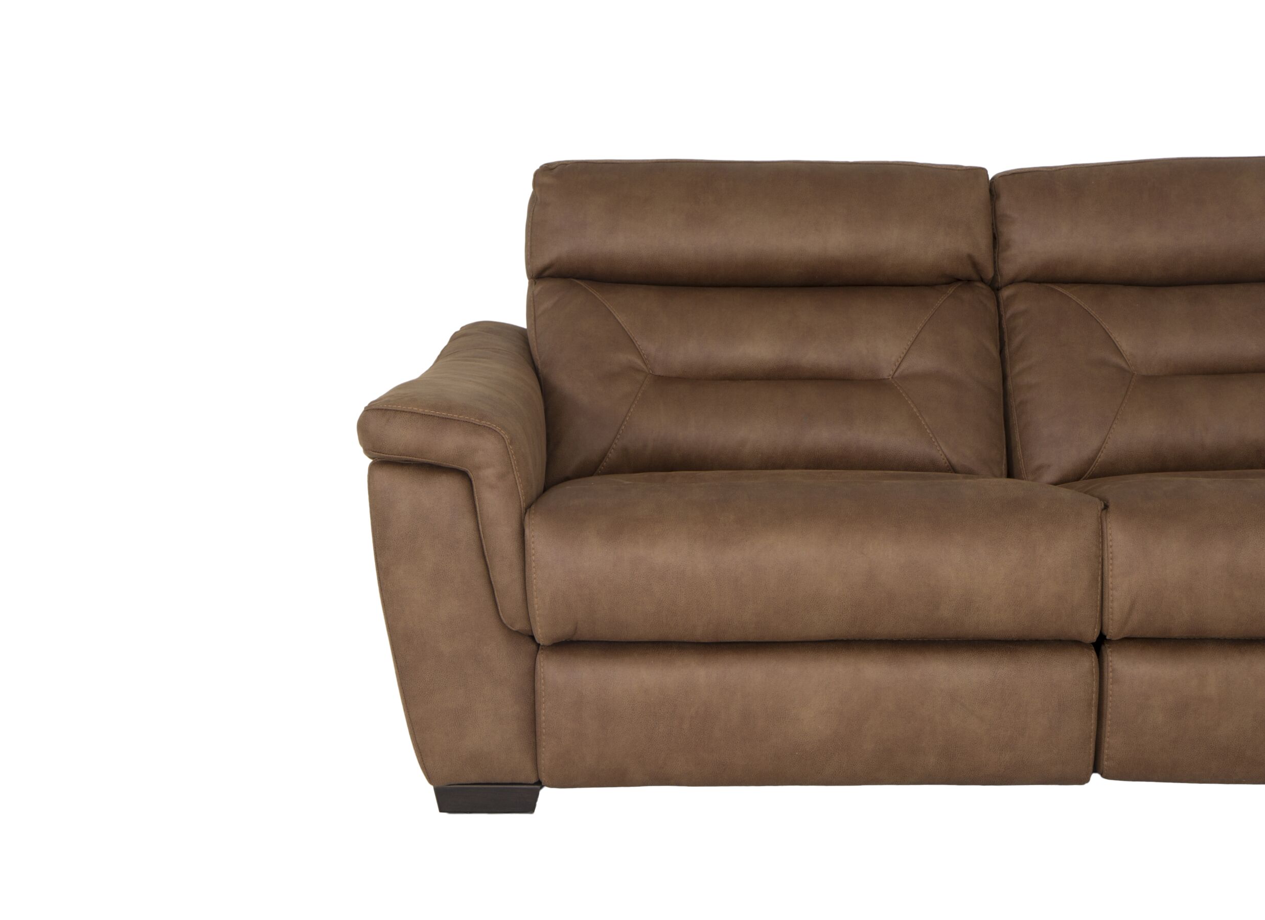 Detailfoto - Zetel Notch 2,5+2-zit - stof - cognac met relax