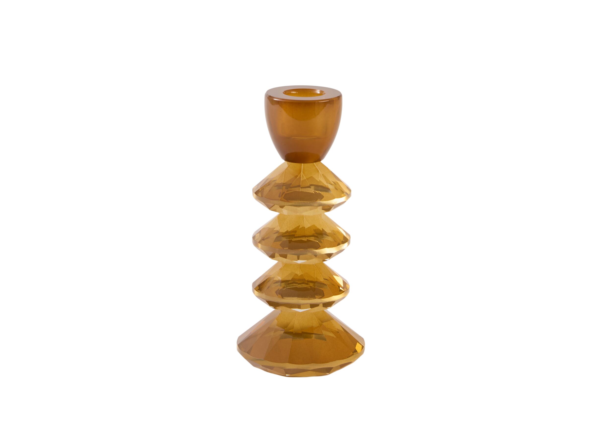 Plus Important - Porte-bougie Rovelo H17cm - verre - marron foncé