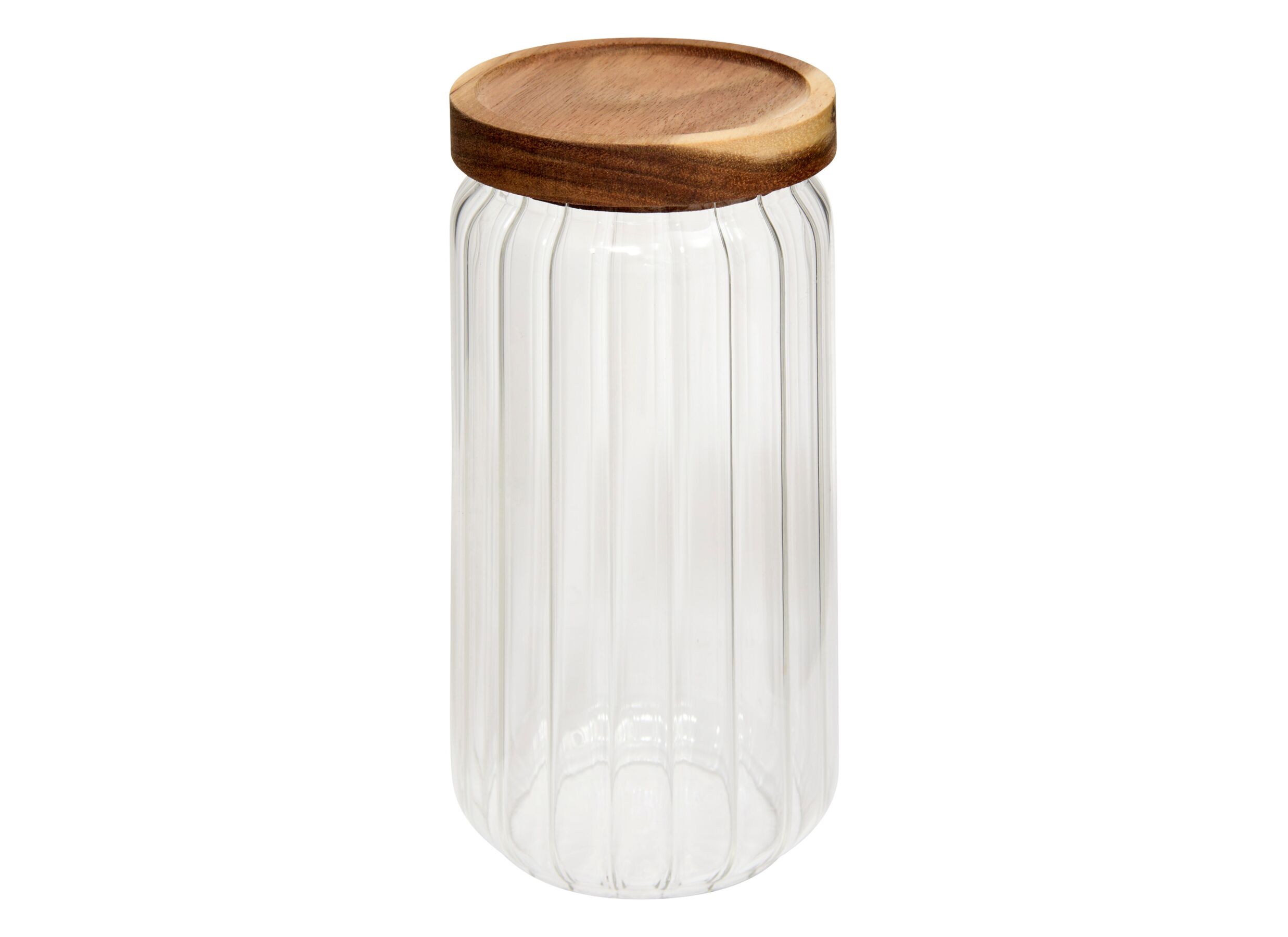 Plus Important - Boite de conservation Harmony 1L - verre - transparent & acacia