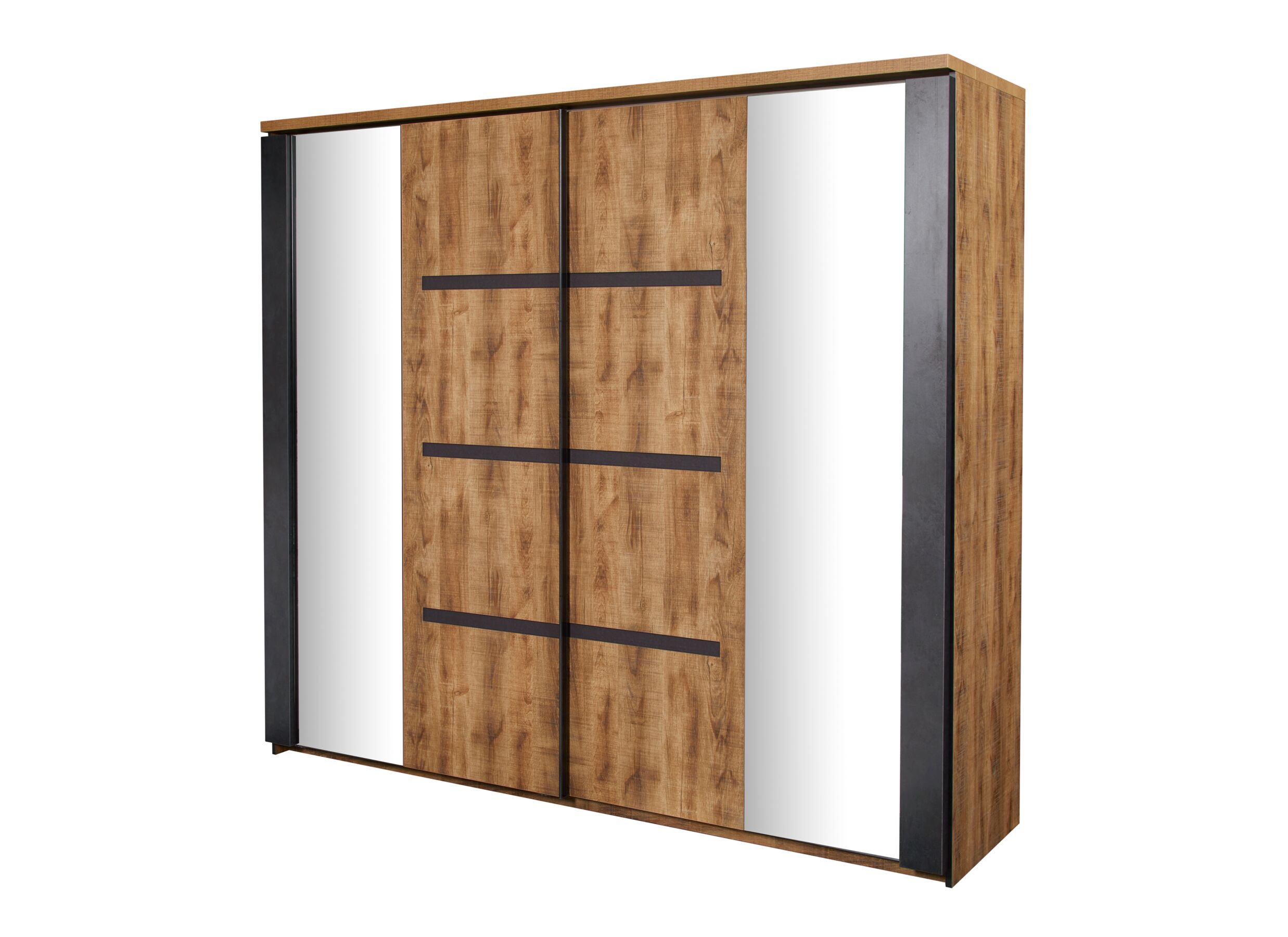 Schuifdeurkast Pauline 217cm - decor - donkerbruin