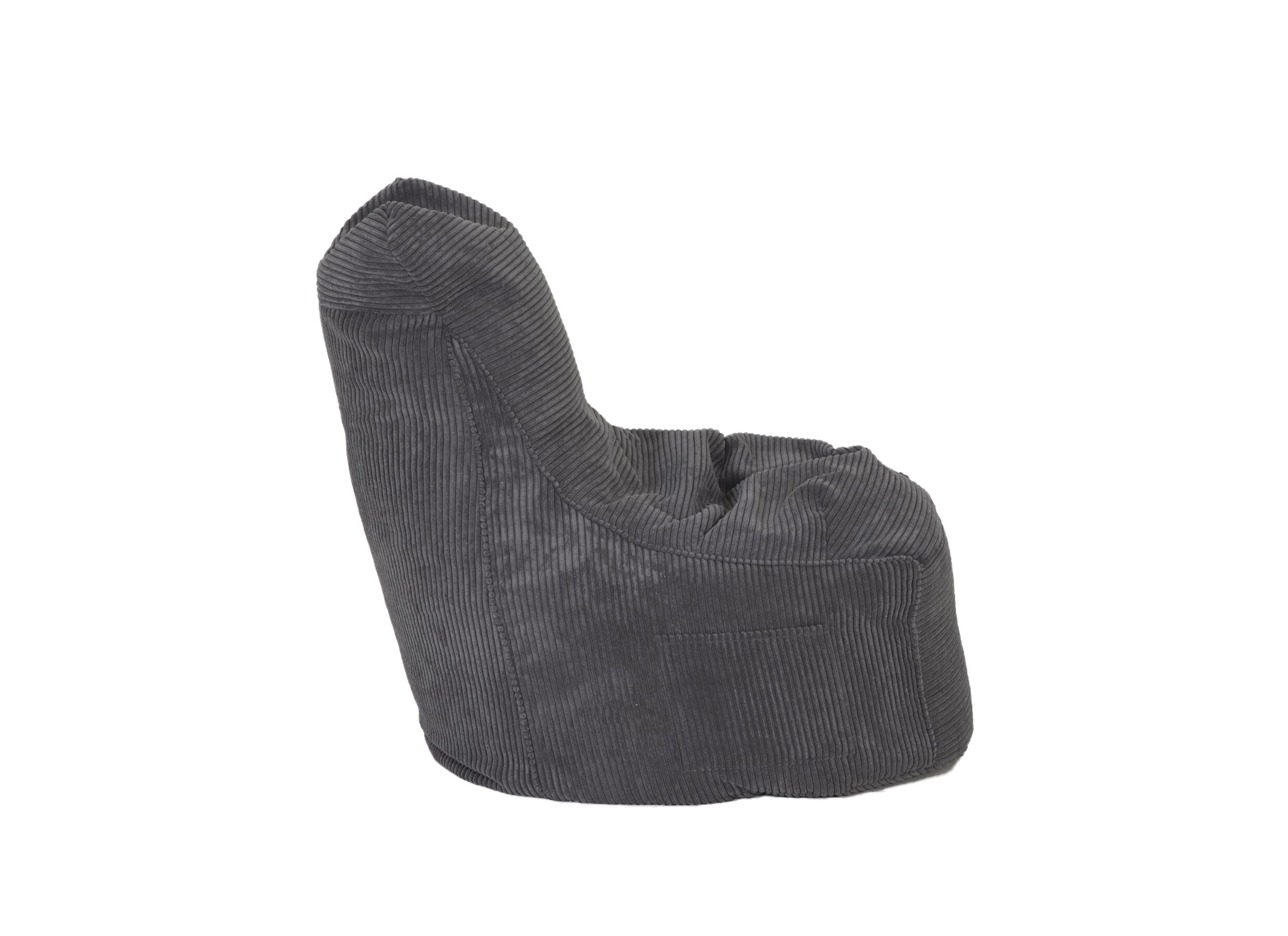 Pouf poire Pesaro 75x65x95cm - tissu - gris