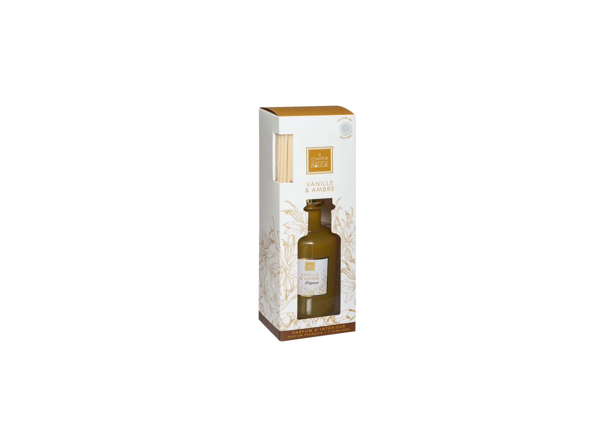 Aperçu - Bâtonnets parfumés Mael Ambre Vanille moutarde