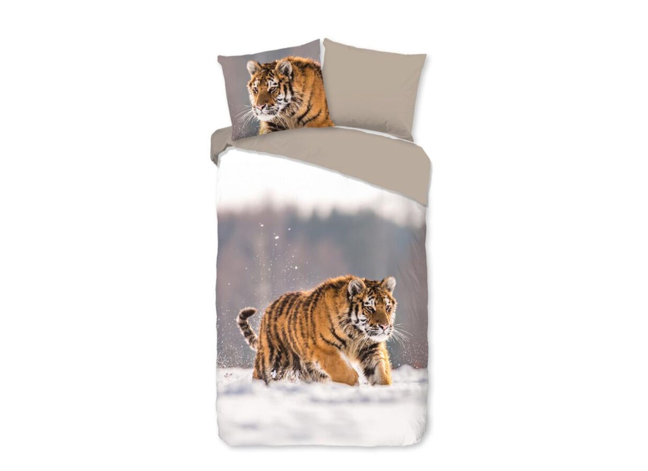 Dekbedovertrek Siberian 240x220cm - flanel - zand - Housse de couette Siberian 240x220cm - flanelle - sable
