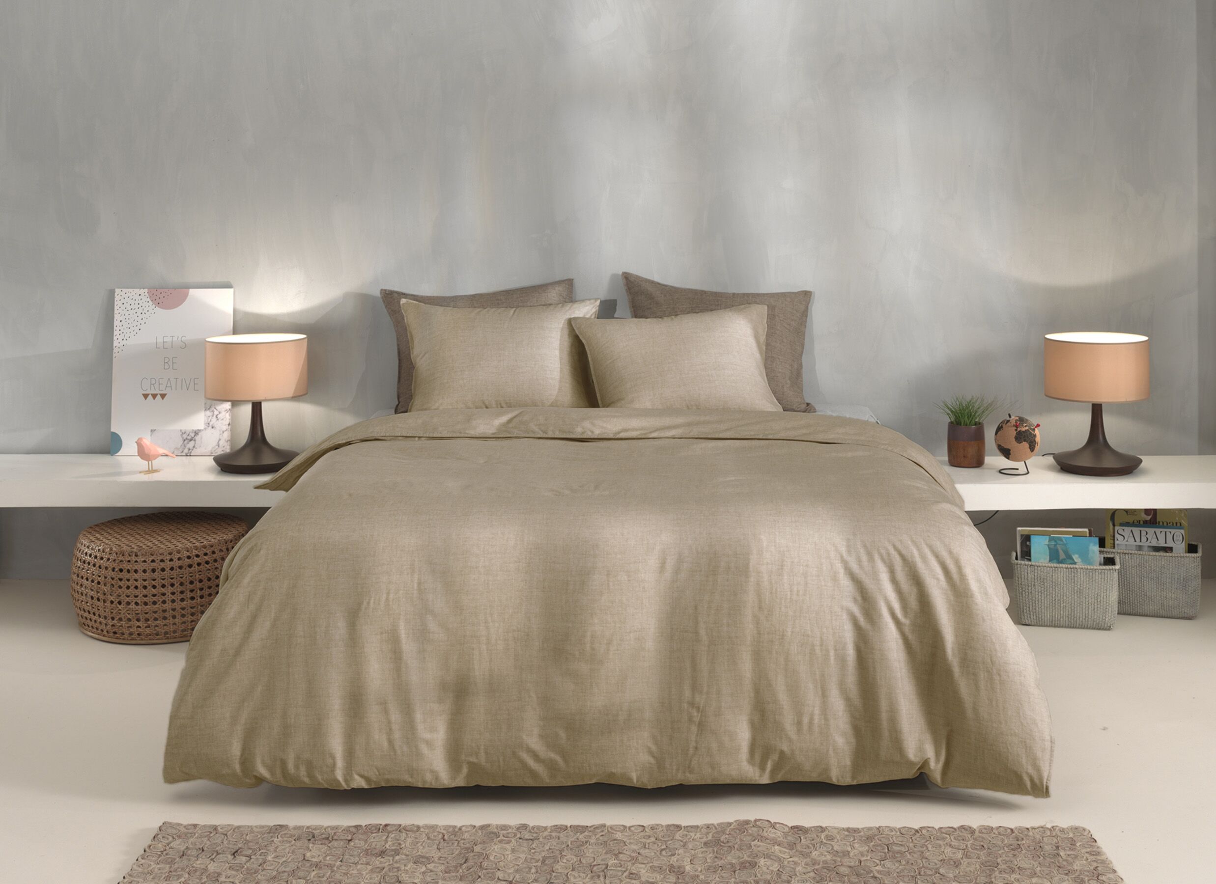 Foto ambiance - Housse de couette Zohome 240x220cm - coton - tan brown