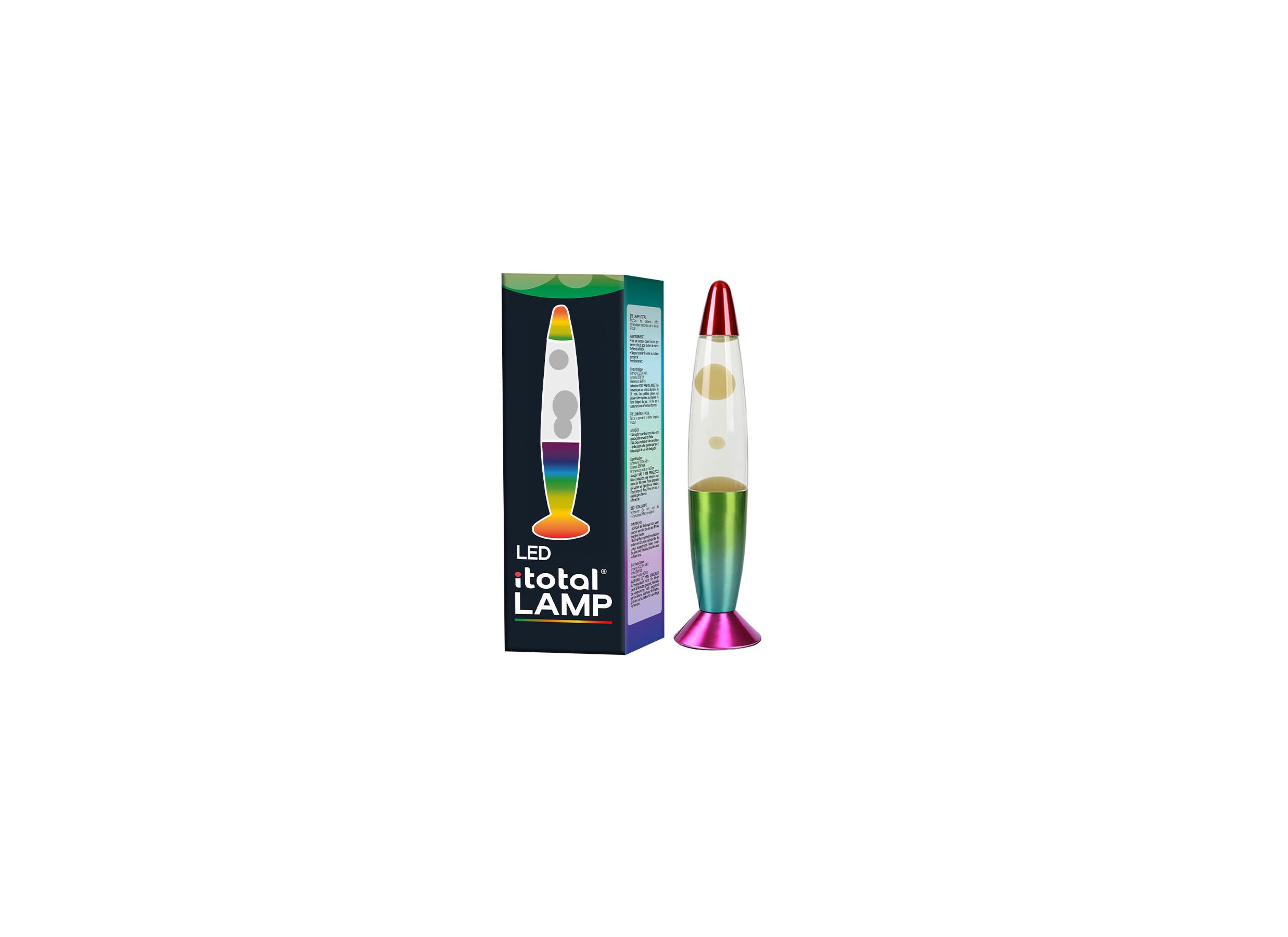 Lampe à lave White Wax Rainbow H35cm - Lampe à lave White Wax Rainbow H35cm