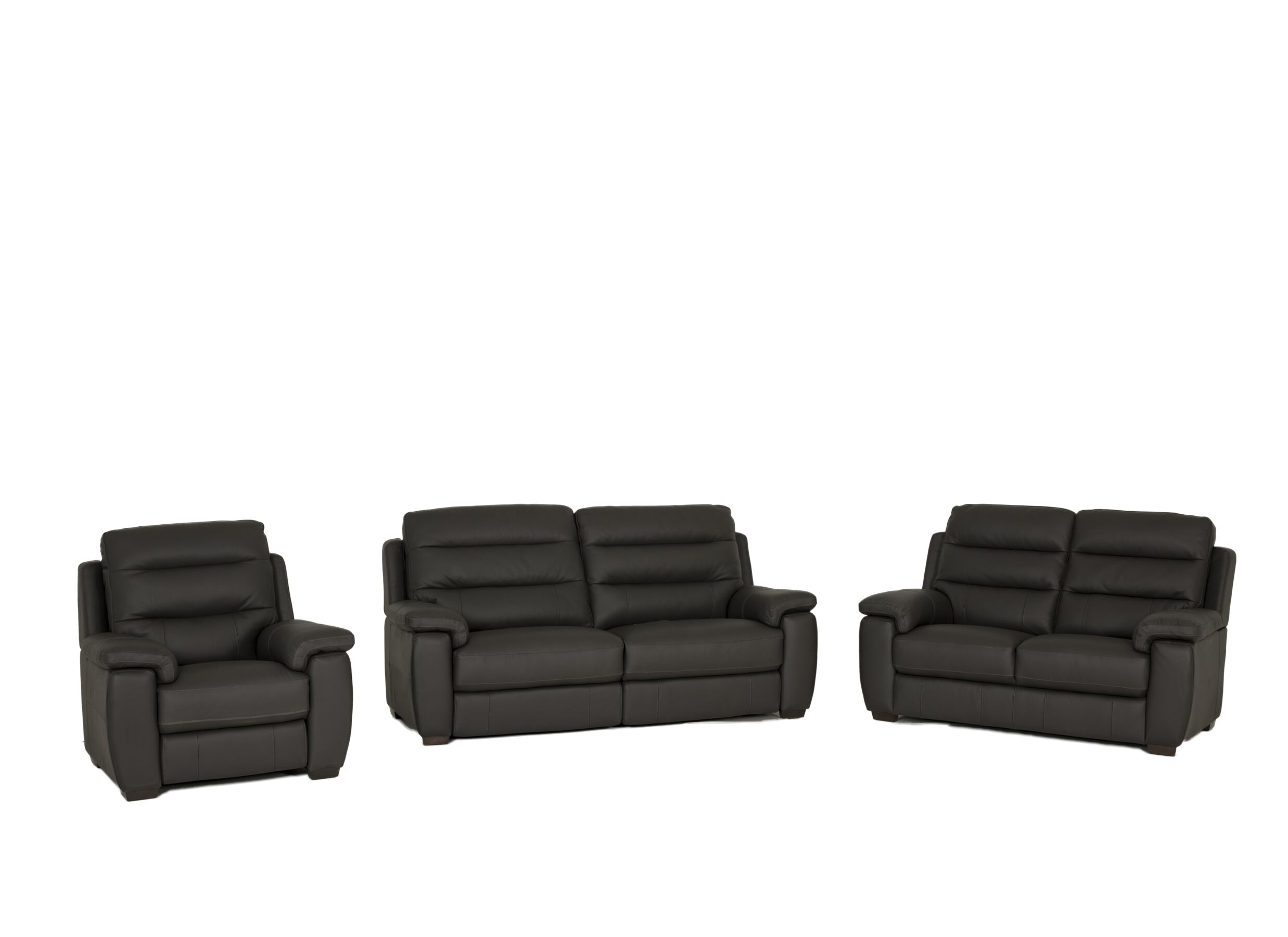Zetel Folk 2,5+2+1-zit - leder - antraciet