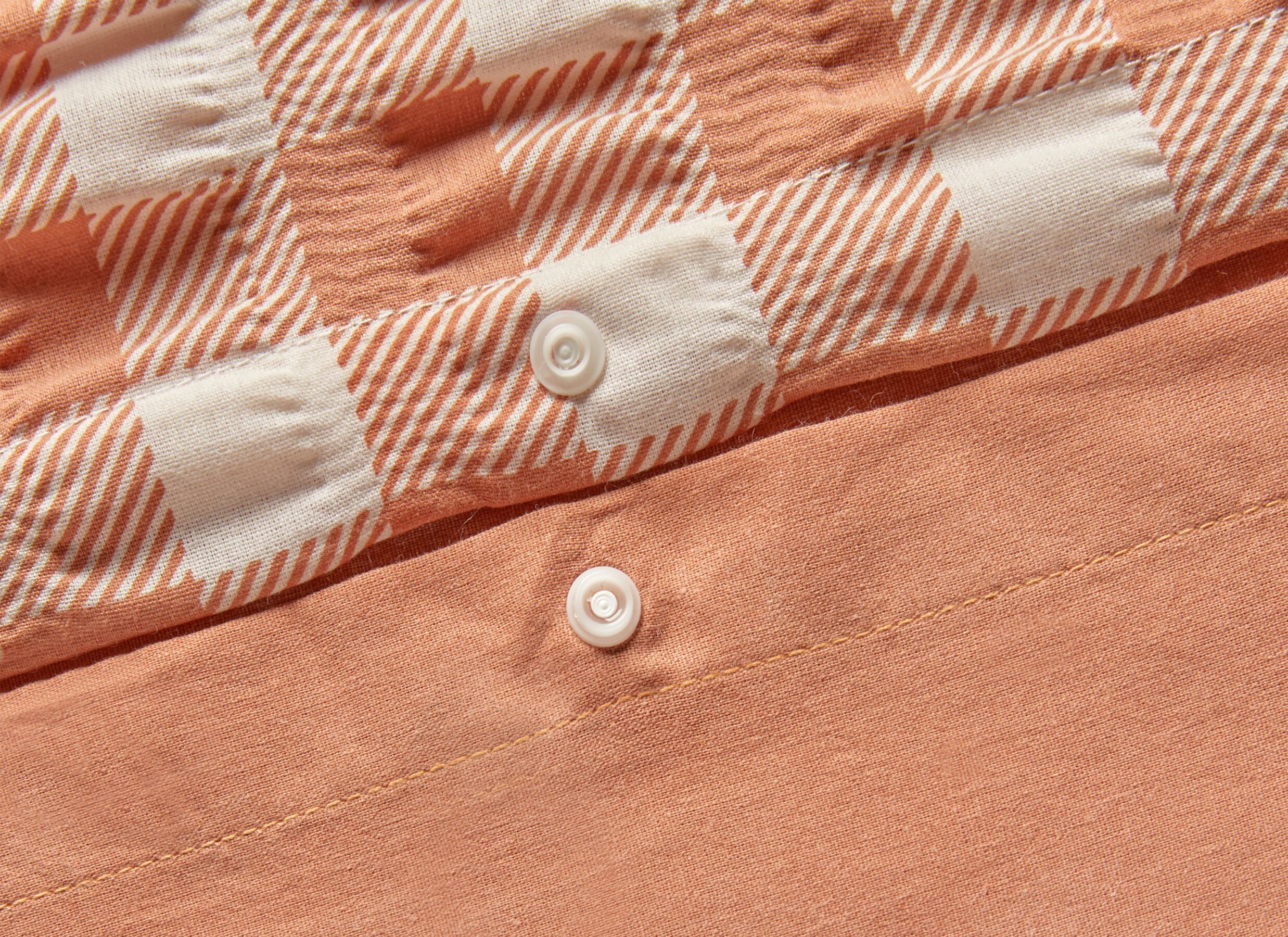 Detail - Housse de couette Vichy 240x220cm - polyester - terracotta