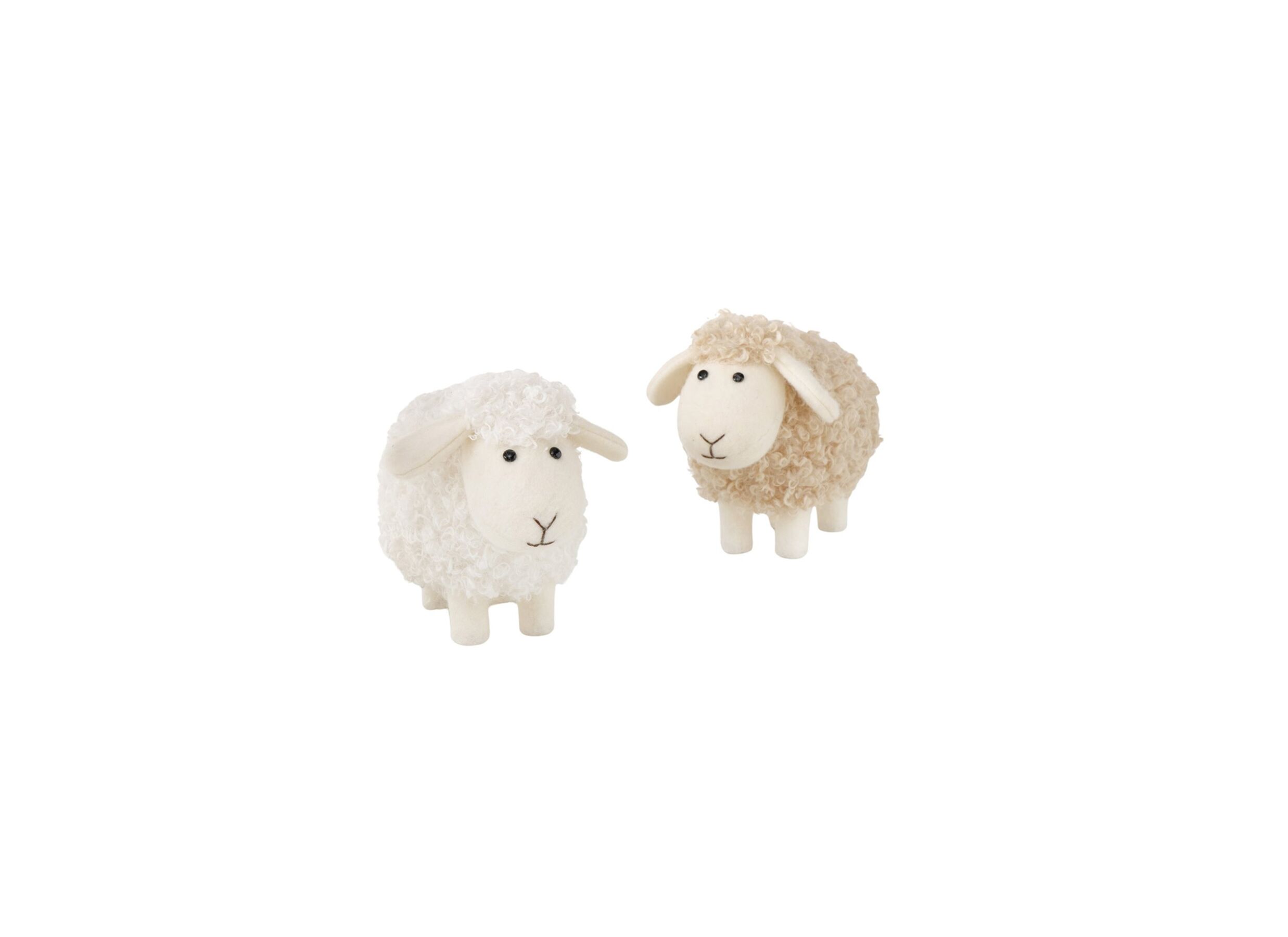 Figuur Wolly H21cm - kunststof - beige/wit - Figuur Wolly H21cm - kunststof - beige/wit
