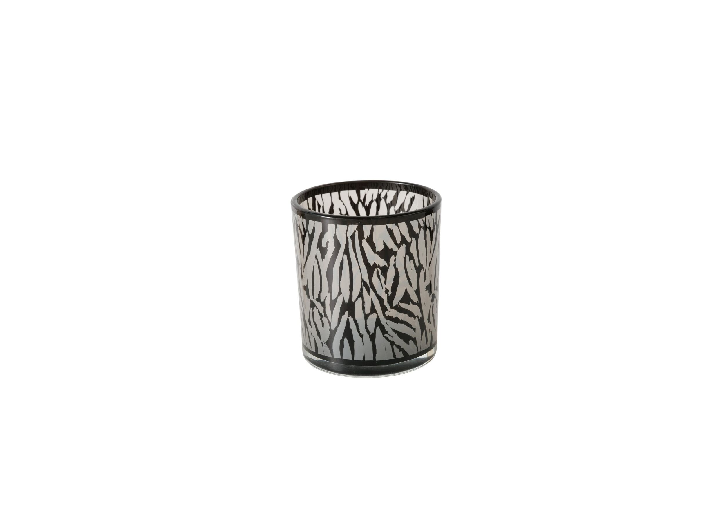 Aperçu - Porte-bougie Thato H8cm & H12cm - verre - beige/noir lot de 2