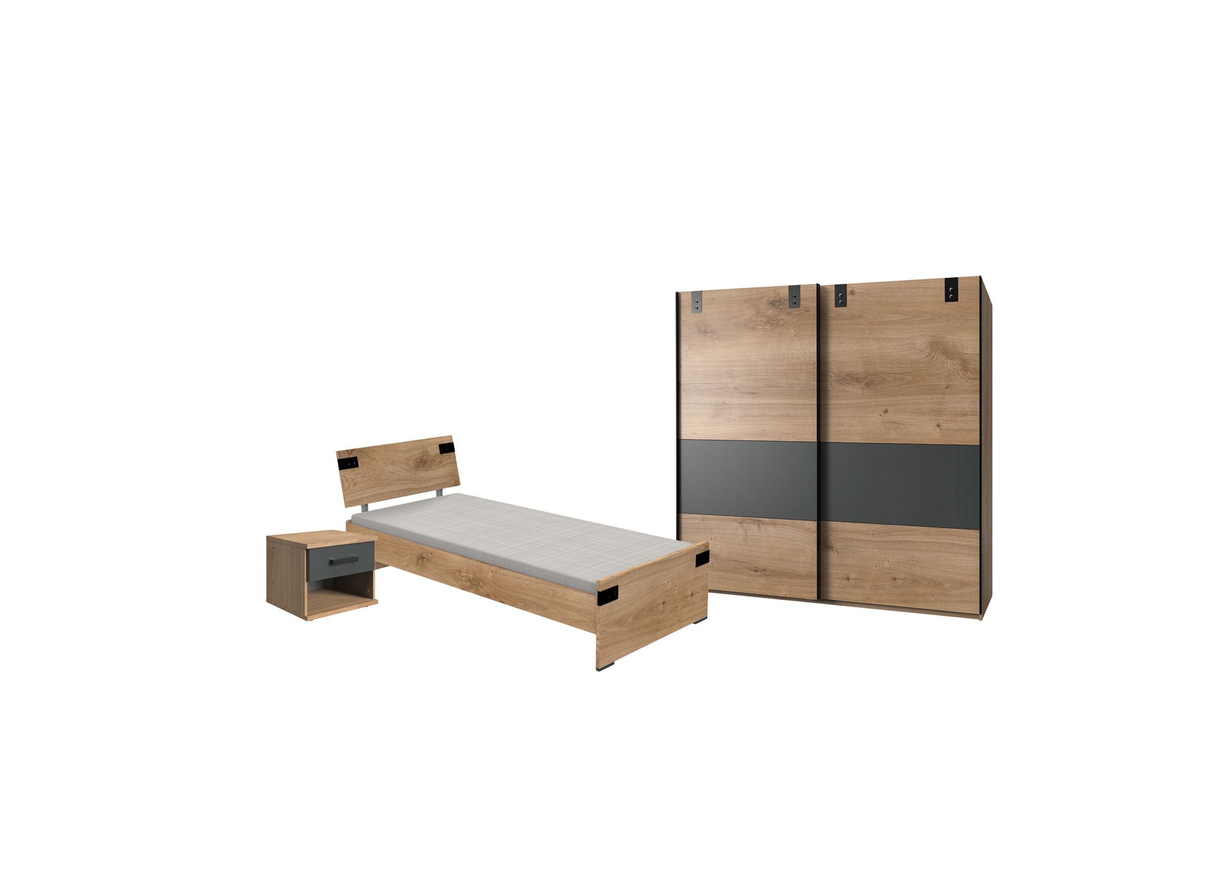 Chambre enfant Liverpool avec armoire à portes coulissantes 180cm - Chambre enfant Liverpool avec armoire à portes coulissantes 180cm