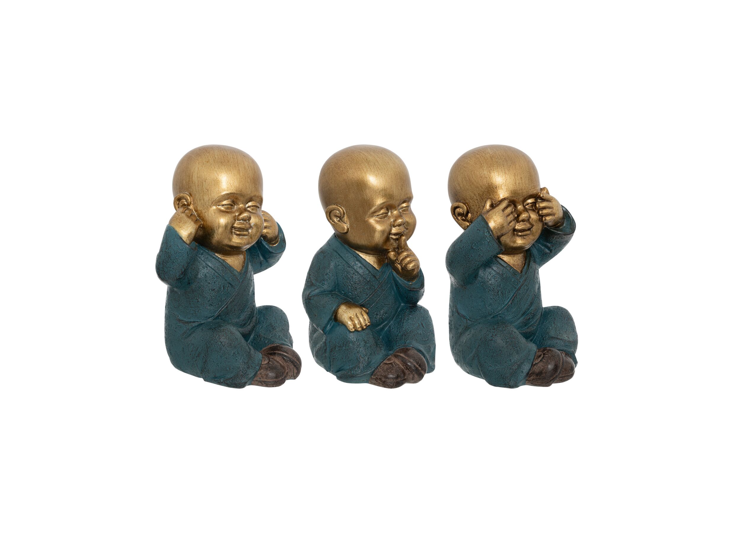 Statue bouddha Sagesse Jiling H21cm lot de 3 - Statue bouddha Sagesse Jiling H21cm lot de 3