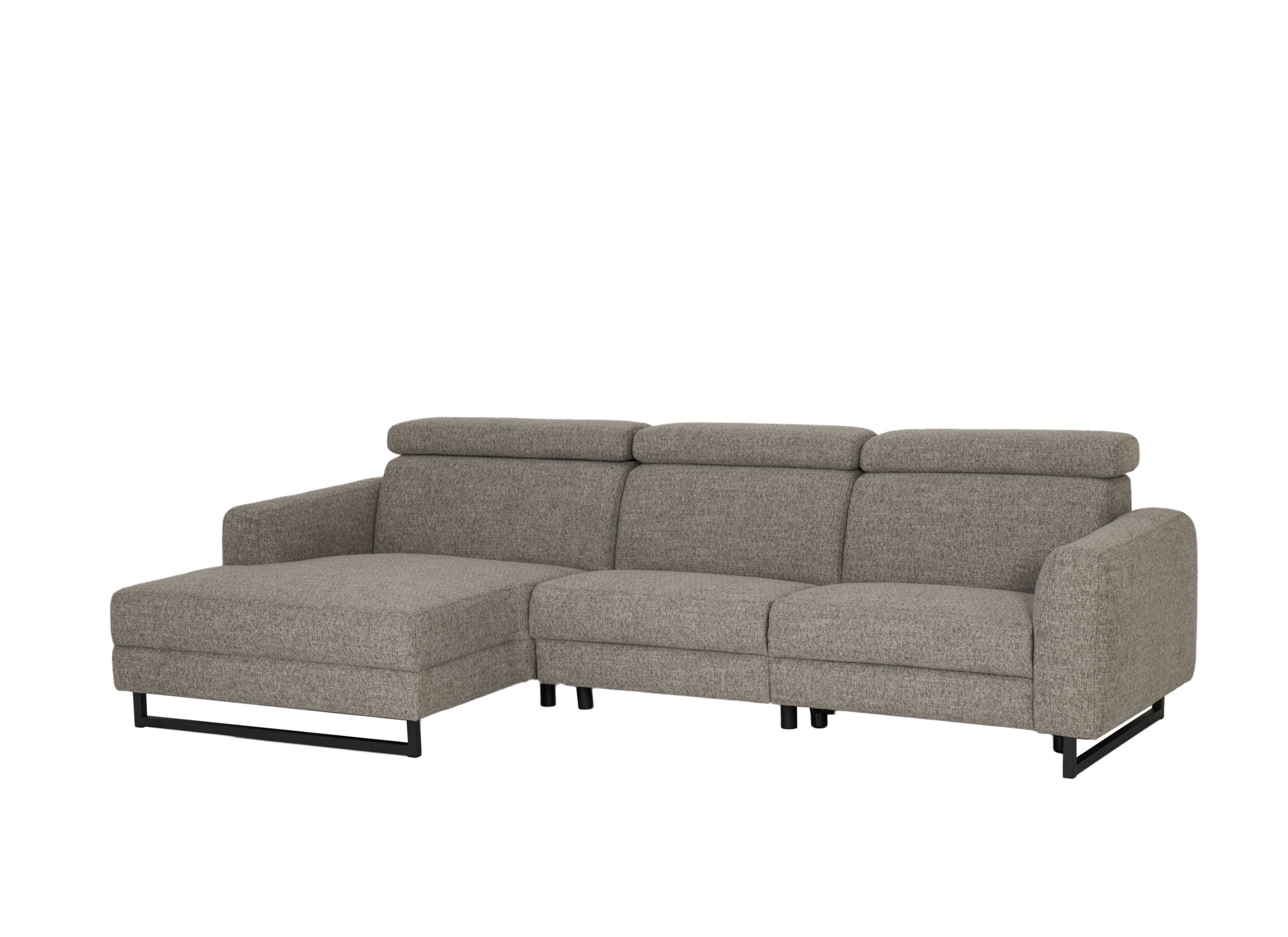 Aperçu - Canapé d'angle Vaucluse 314x160cm - tissu - mocca avec relax