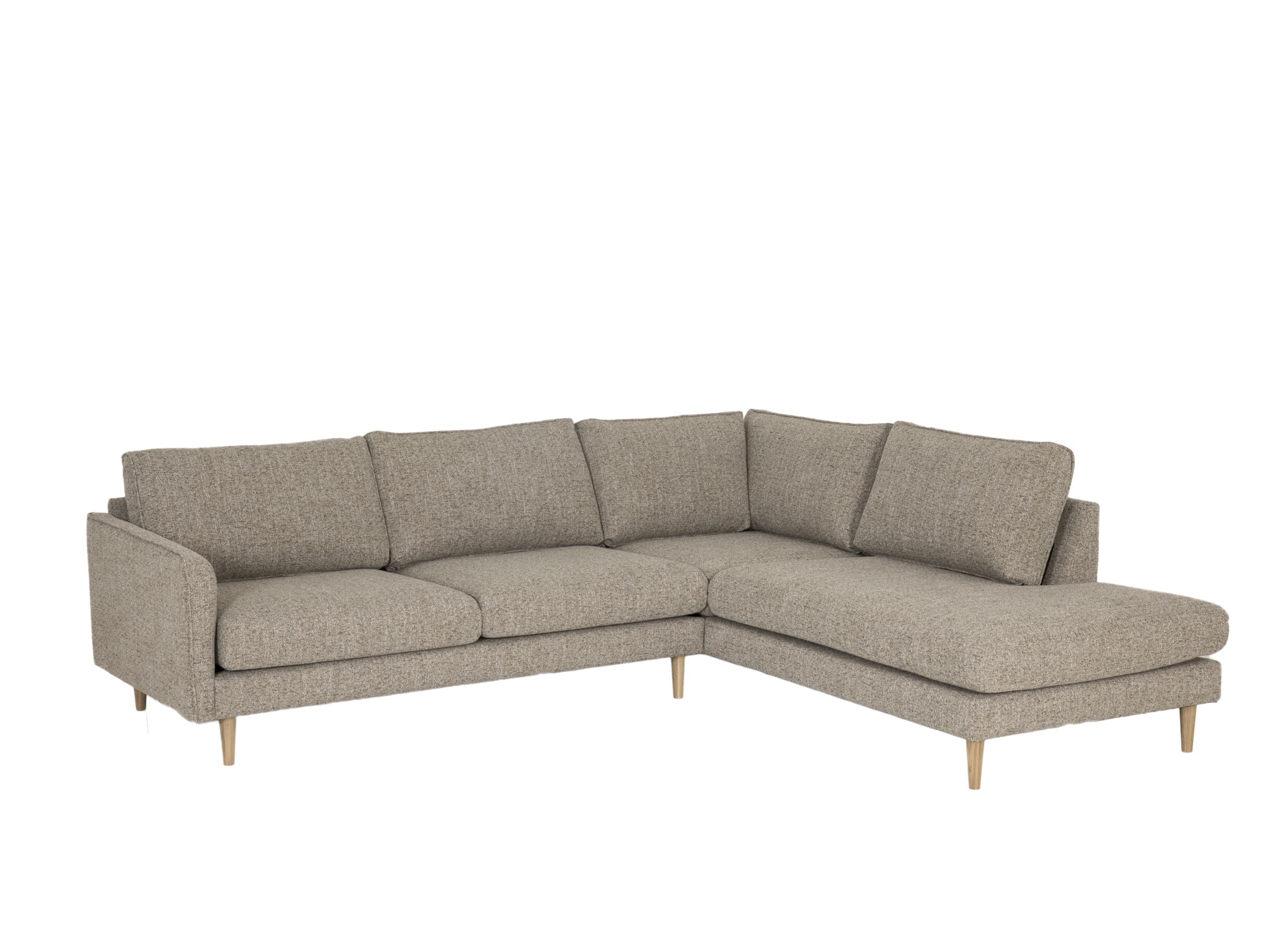 Canapé d'angle Lamar tissu brun clair - Canapé d'angle Lamar 257x223cm - tissu - brun clair