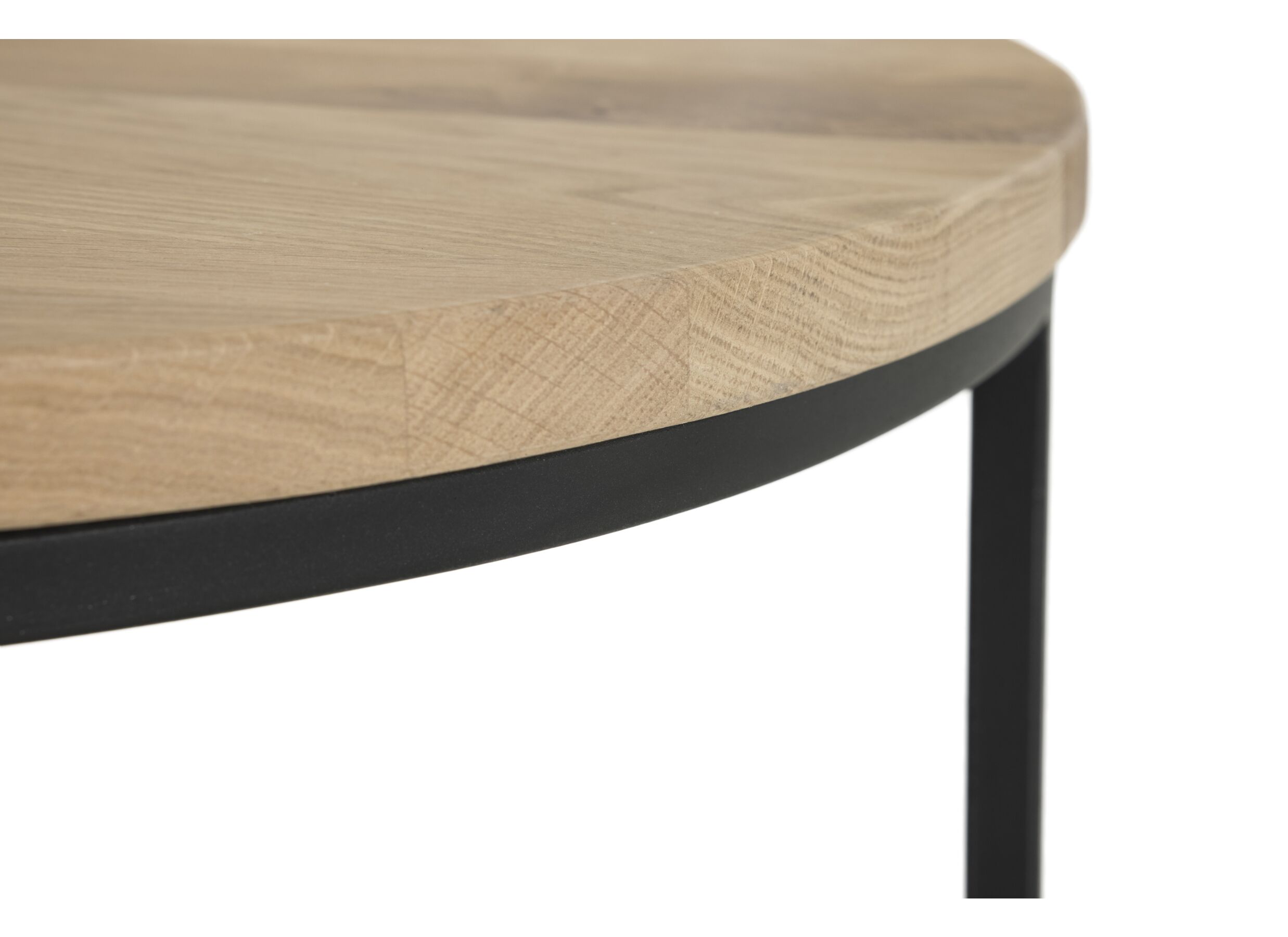Detail - Table basse Barn Ø75x38/Ø55x33cm - chêne massif - naturel - lot de 2