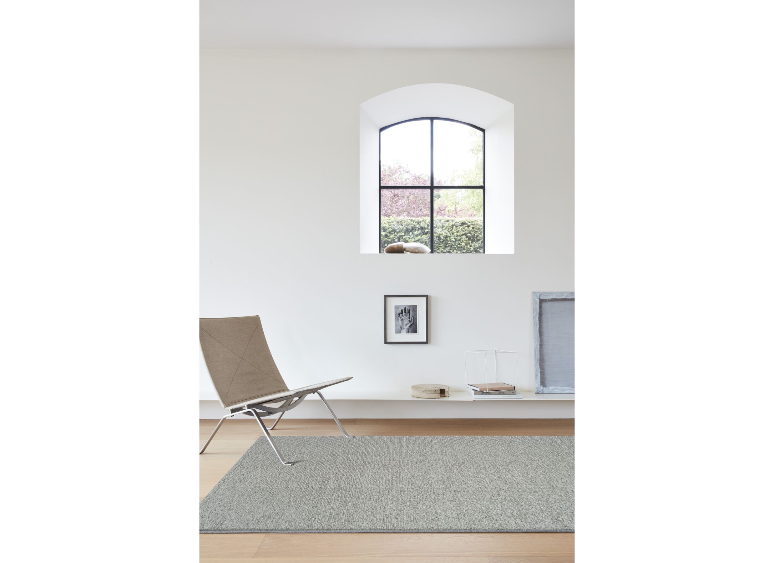 Detailfoto - Tapijt Trevos 133x195cm - polyester - wit