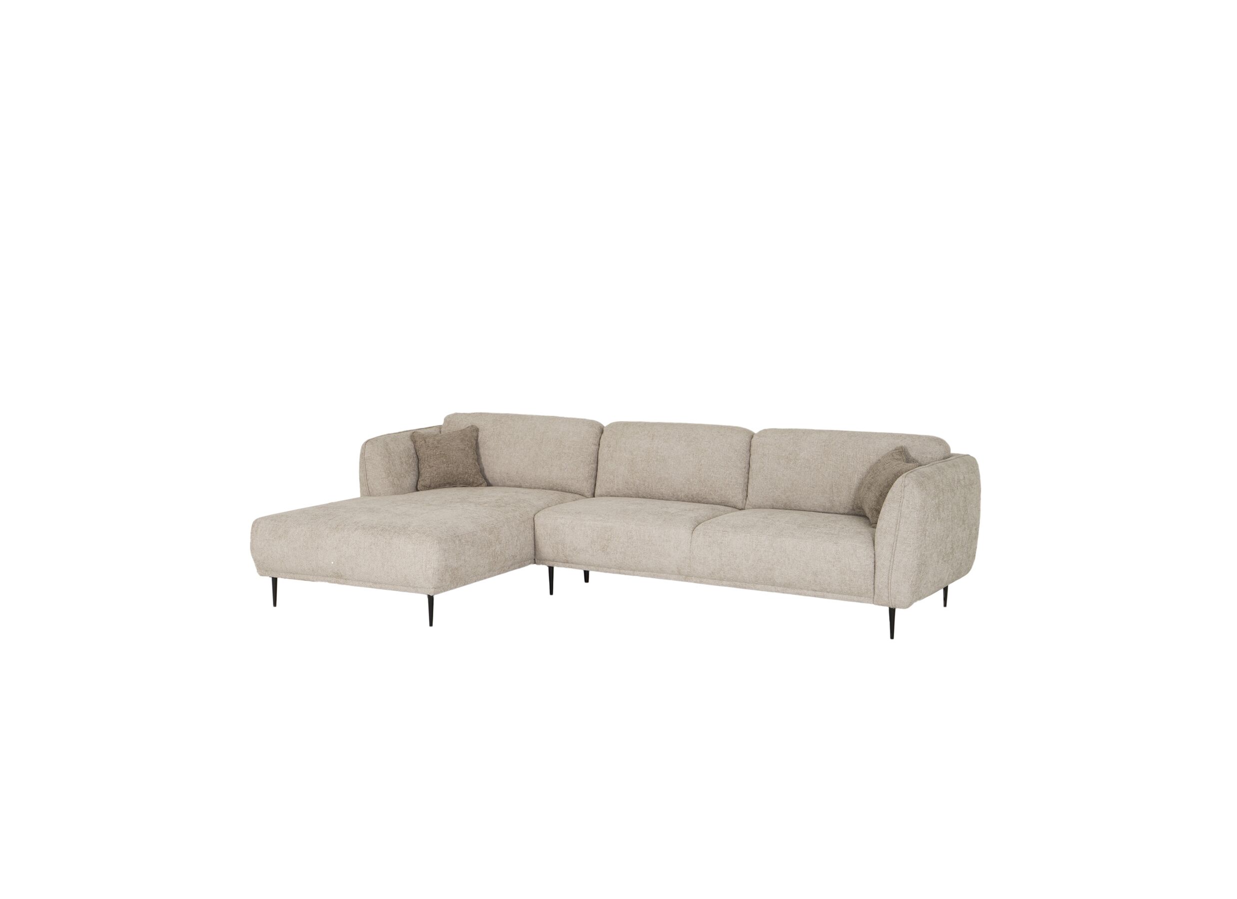 Canapé d'angle Kelmis tissu beige - Canapé d'angle Kelmis 323x178cm - tissu - beige