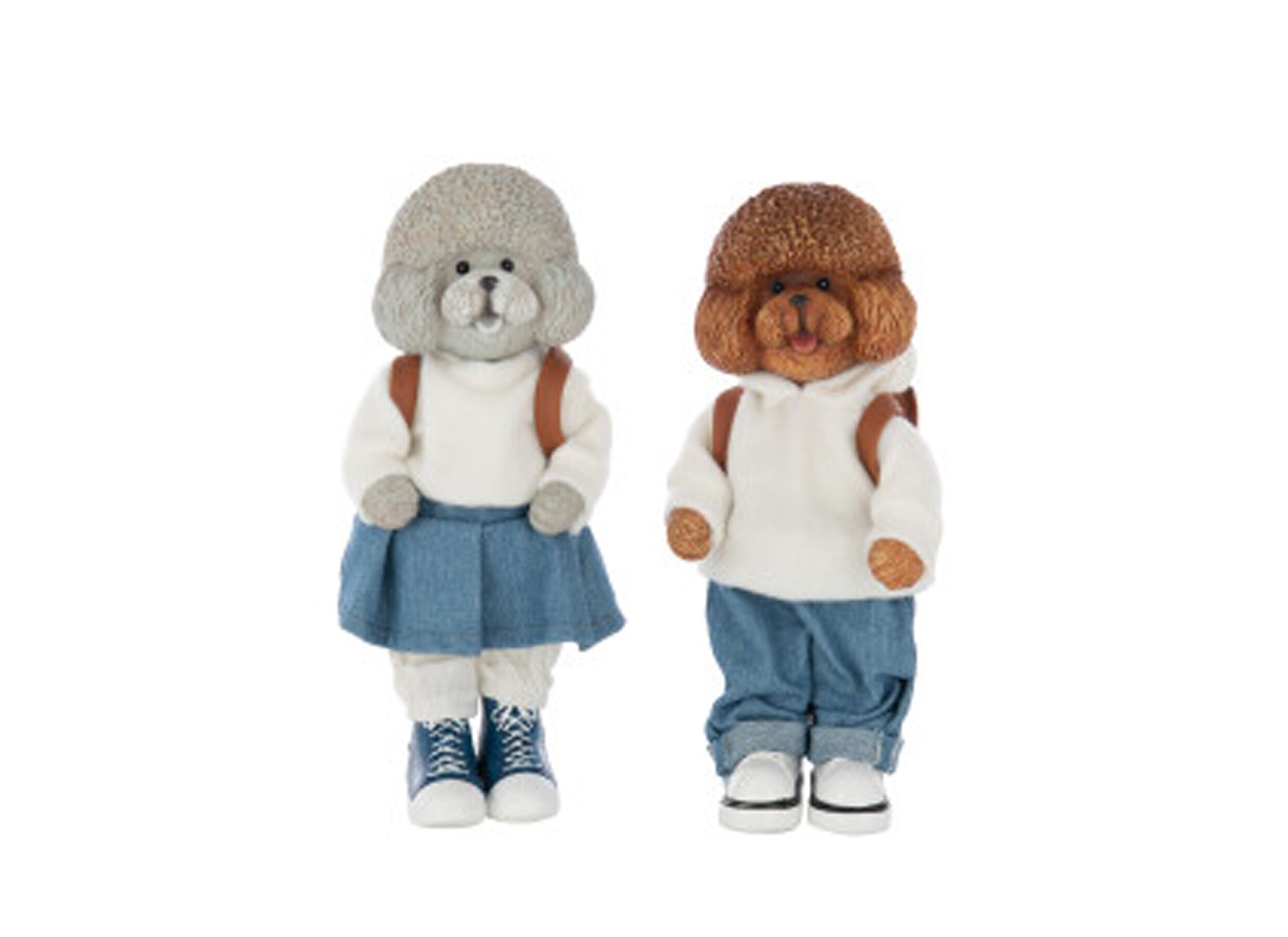 Figuur Poedel H24 - Figurine Caniche H24,5cm - polystone - multicolor