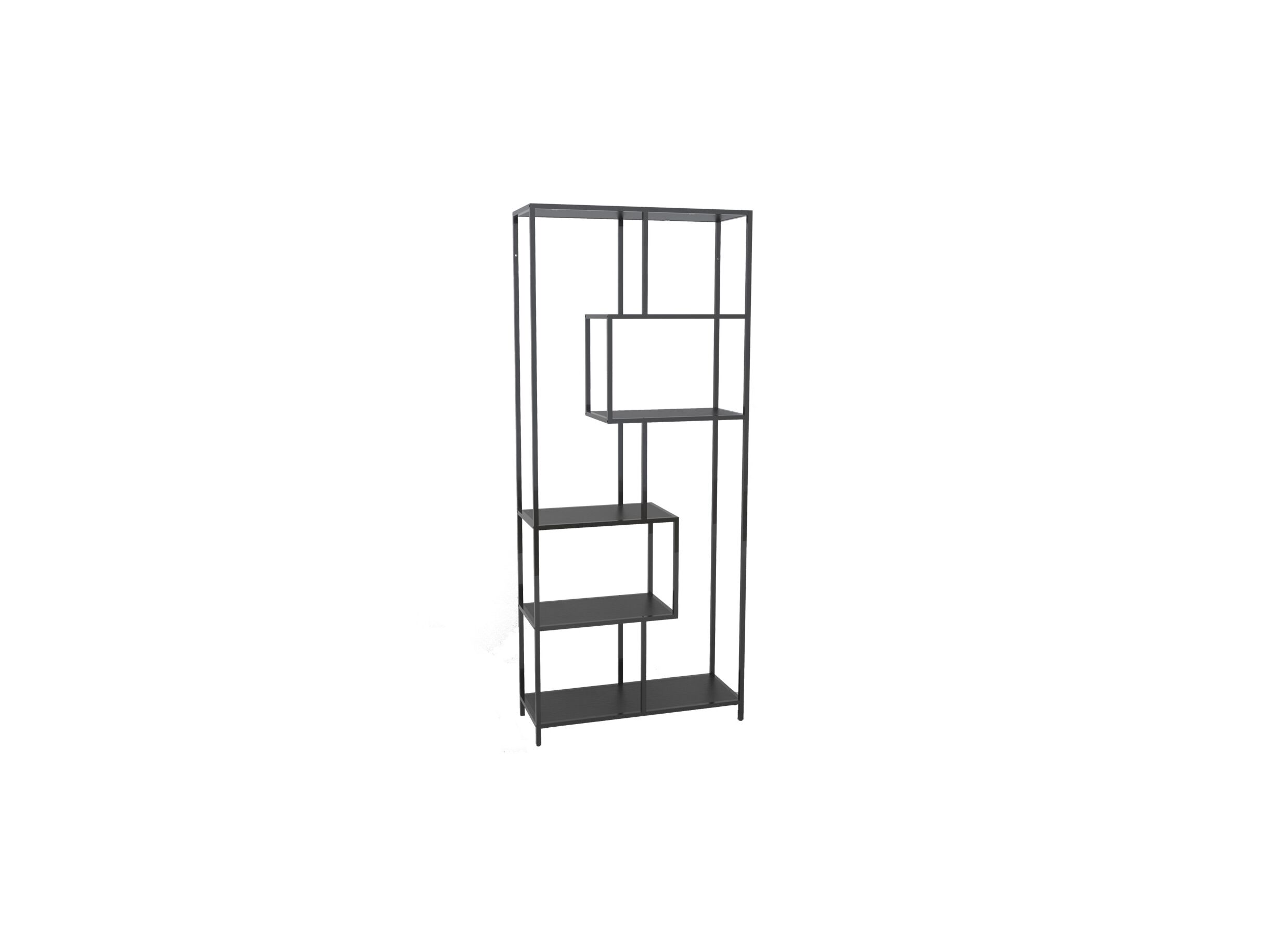Plus Important - Étagère Tower 77x35x185cm - mélamine métal - noir